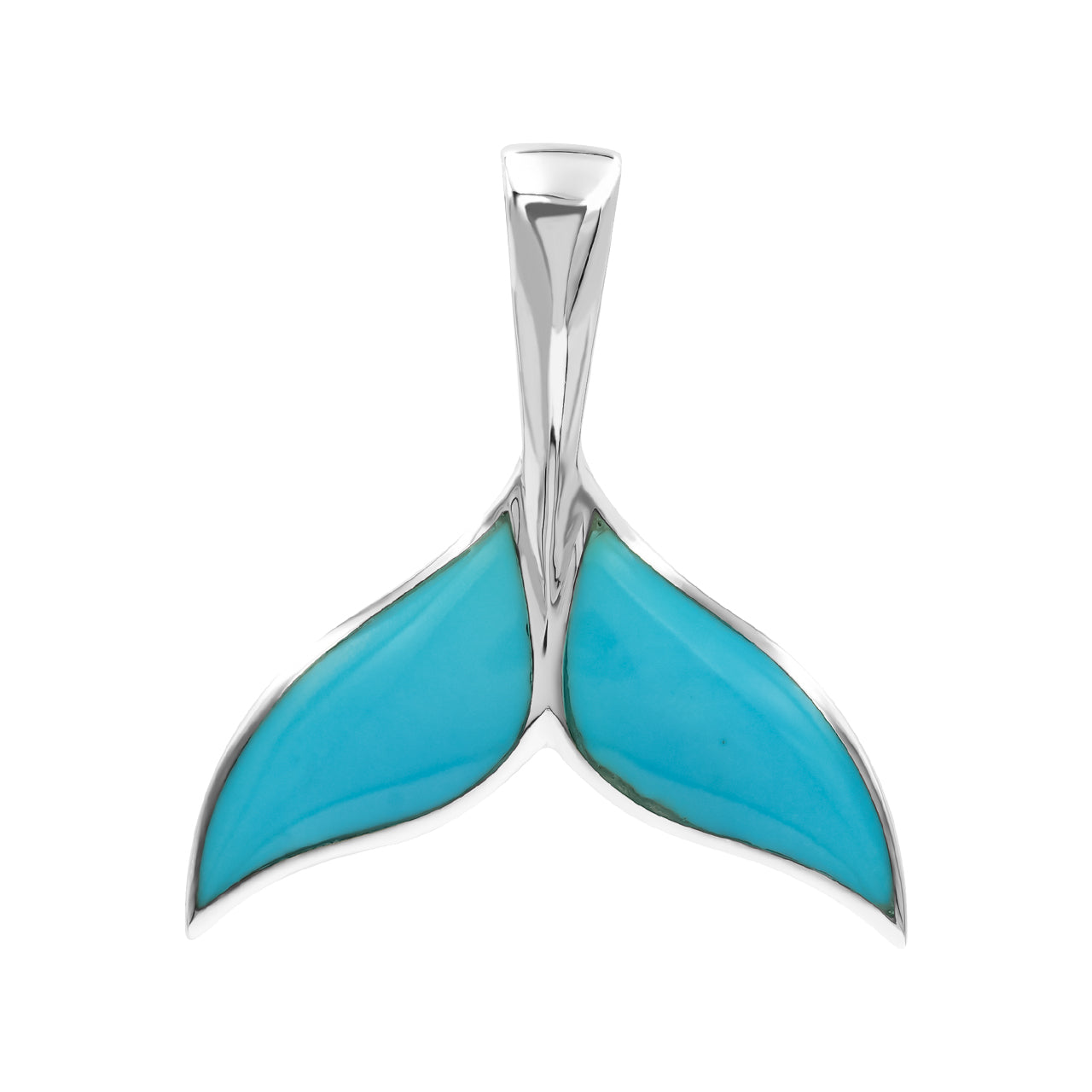 Starborn Sleeping Beauty Turquoise Whale Tail Pendant in Sterling Silver