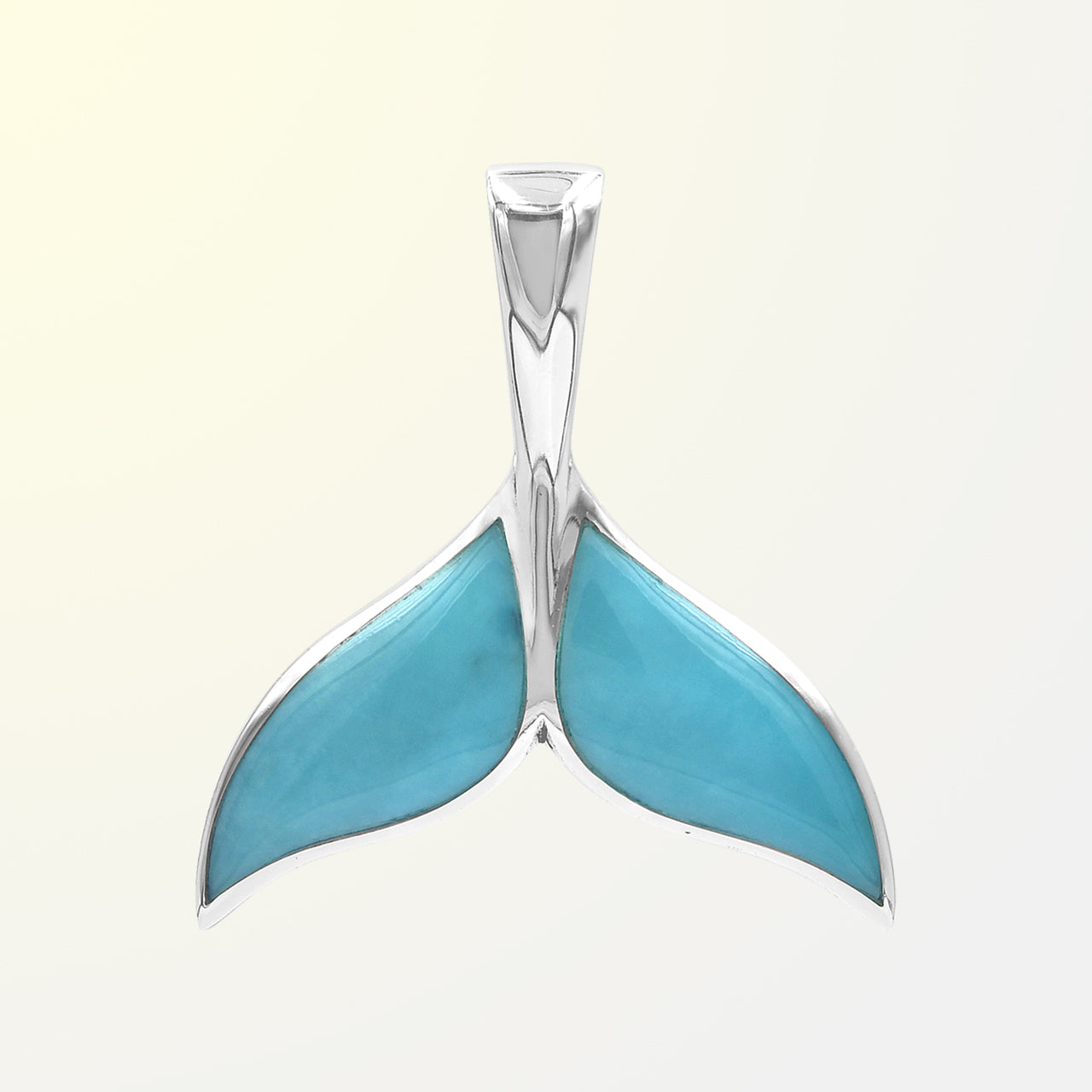Starborn Sleeping Beauty Turquoise Whale Tail Pendant in Sterling Silver