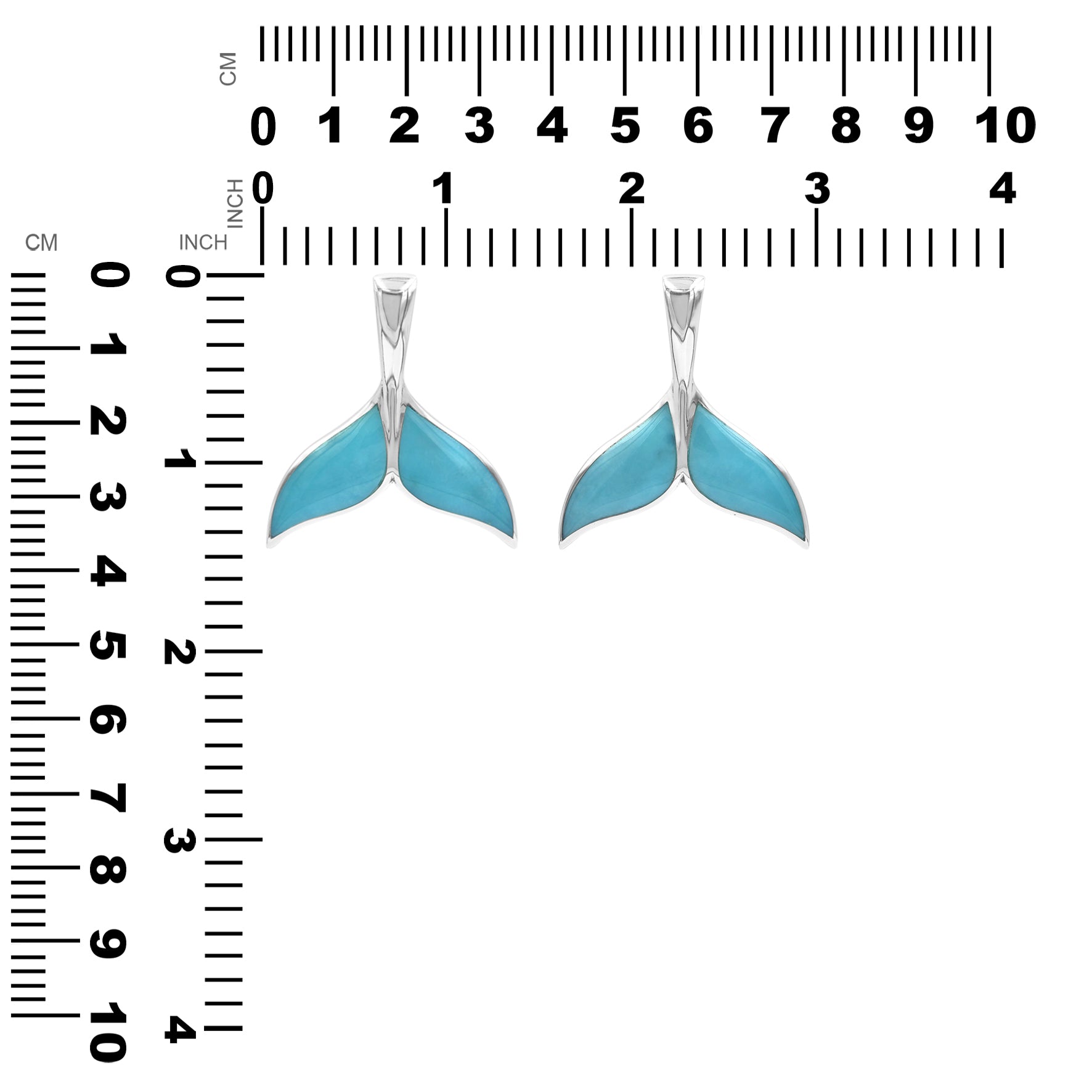 Starborn Sleeping Beauty Turquoise Whale Tail Pendant in Sterling Silver