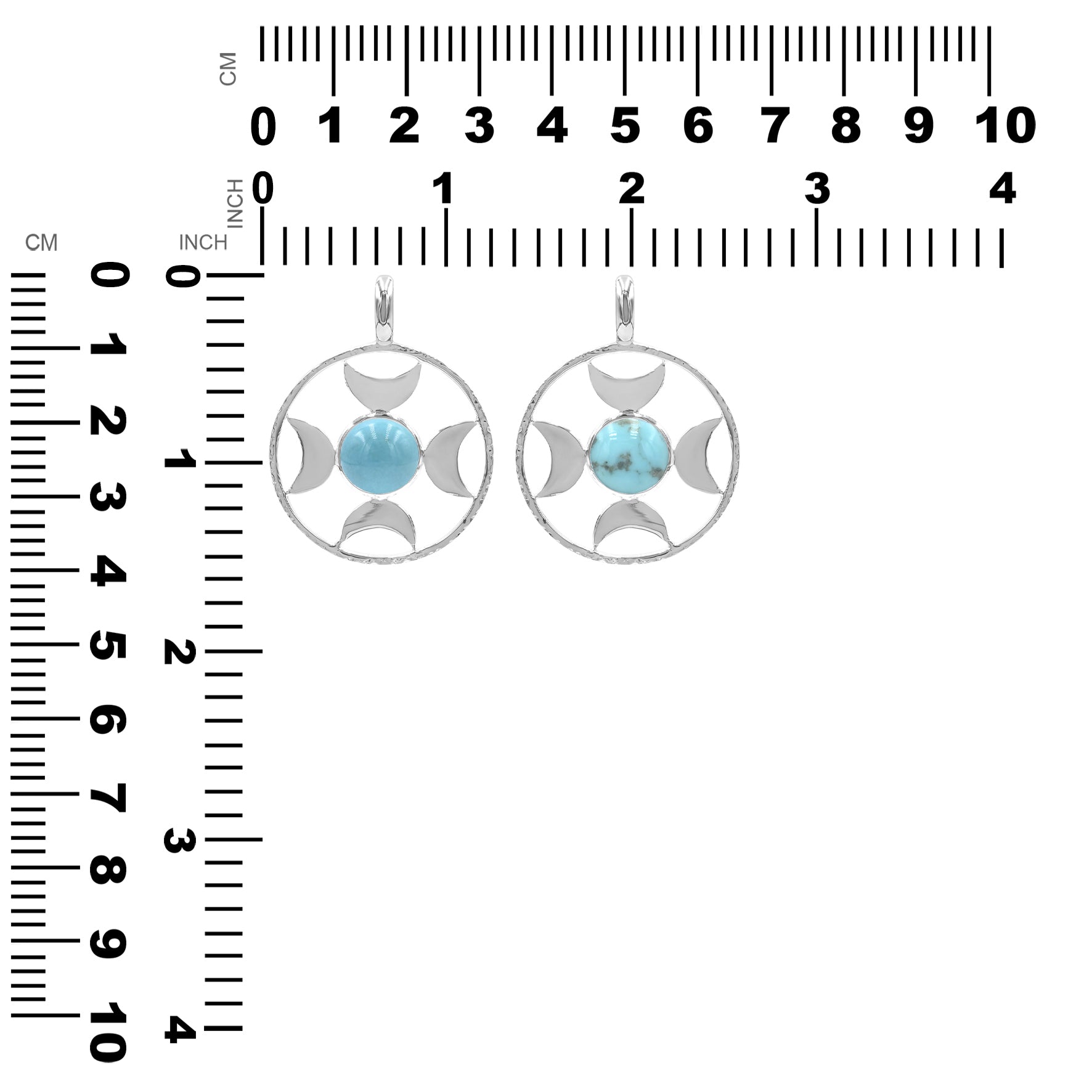 Colgante con esfera de luna creciente direccional Starborn (grande) en plata de ley
