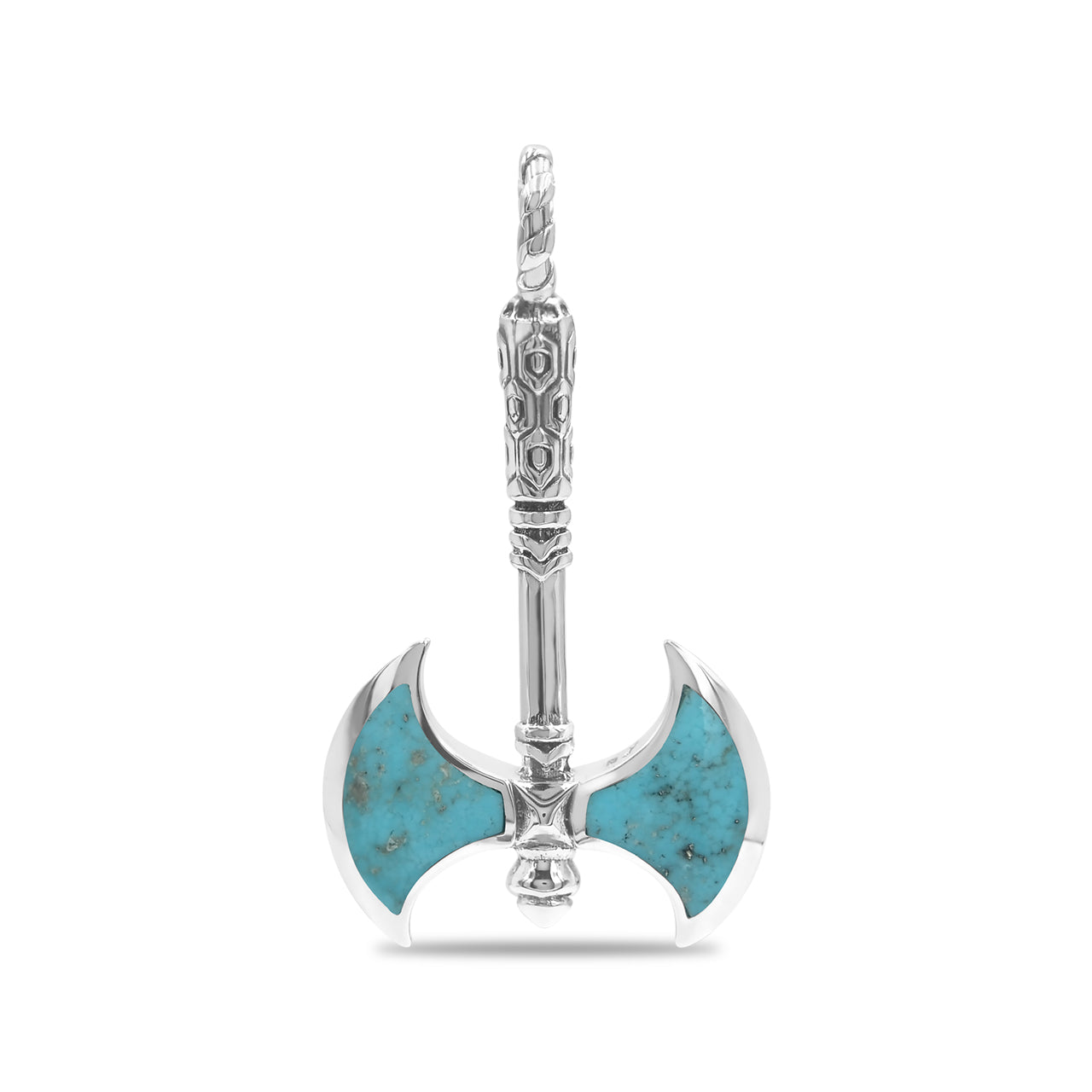 Starborn Sleeping BeautyColgante con hacha de batalla turquesa en plata de ley