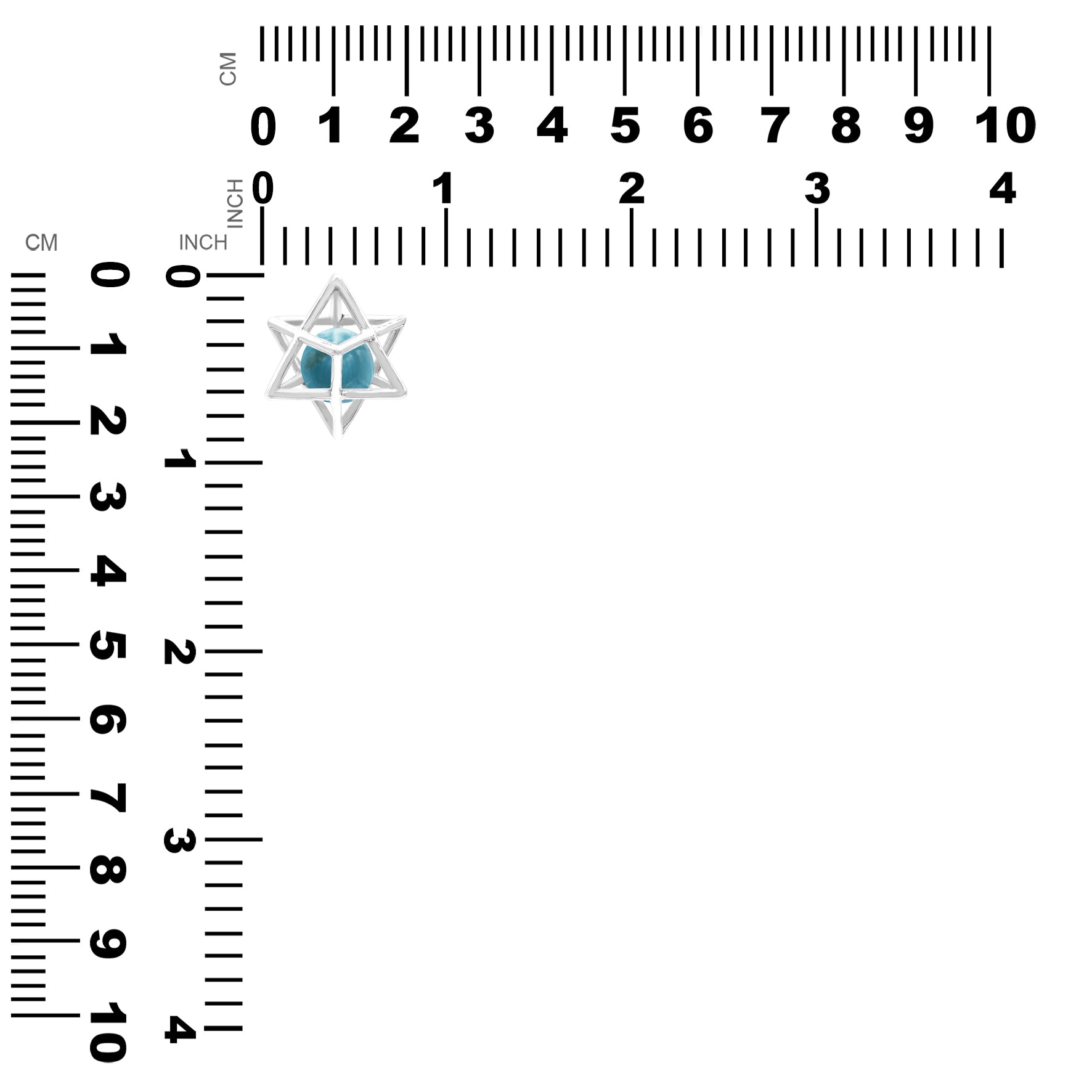 Starborn Merkabah Sterling Silver Cage Pendant and Chain with Gemstone Sphere