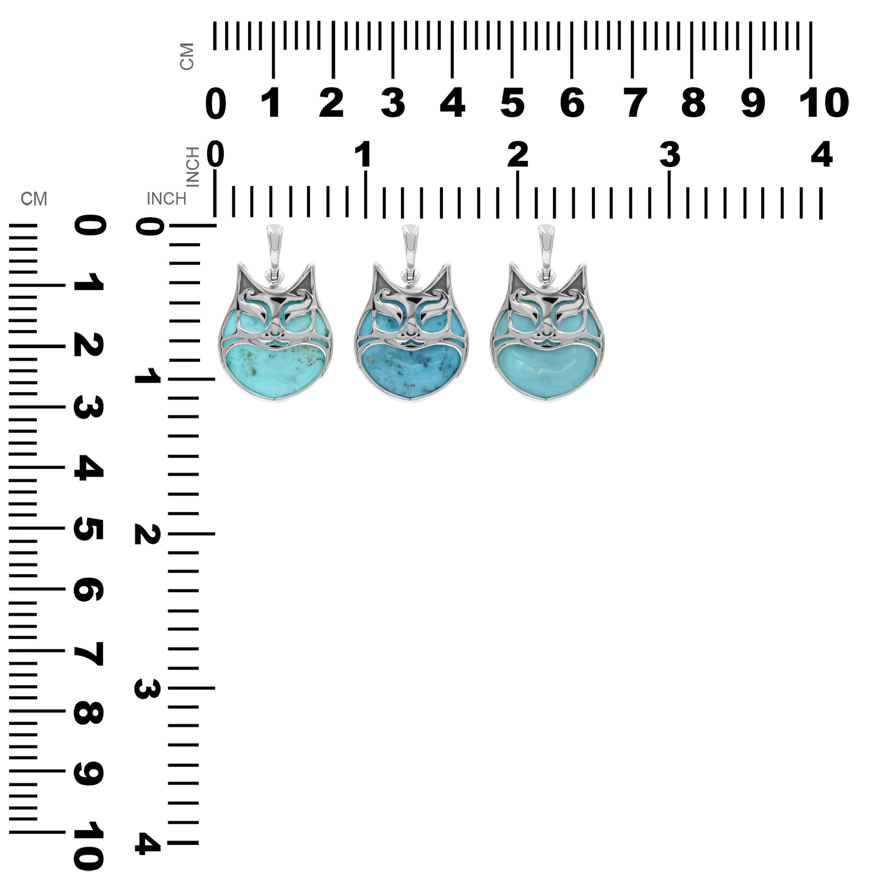 Starborn Gemstones within Cat Mask Pendant in Sterling Silver