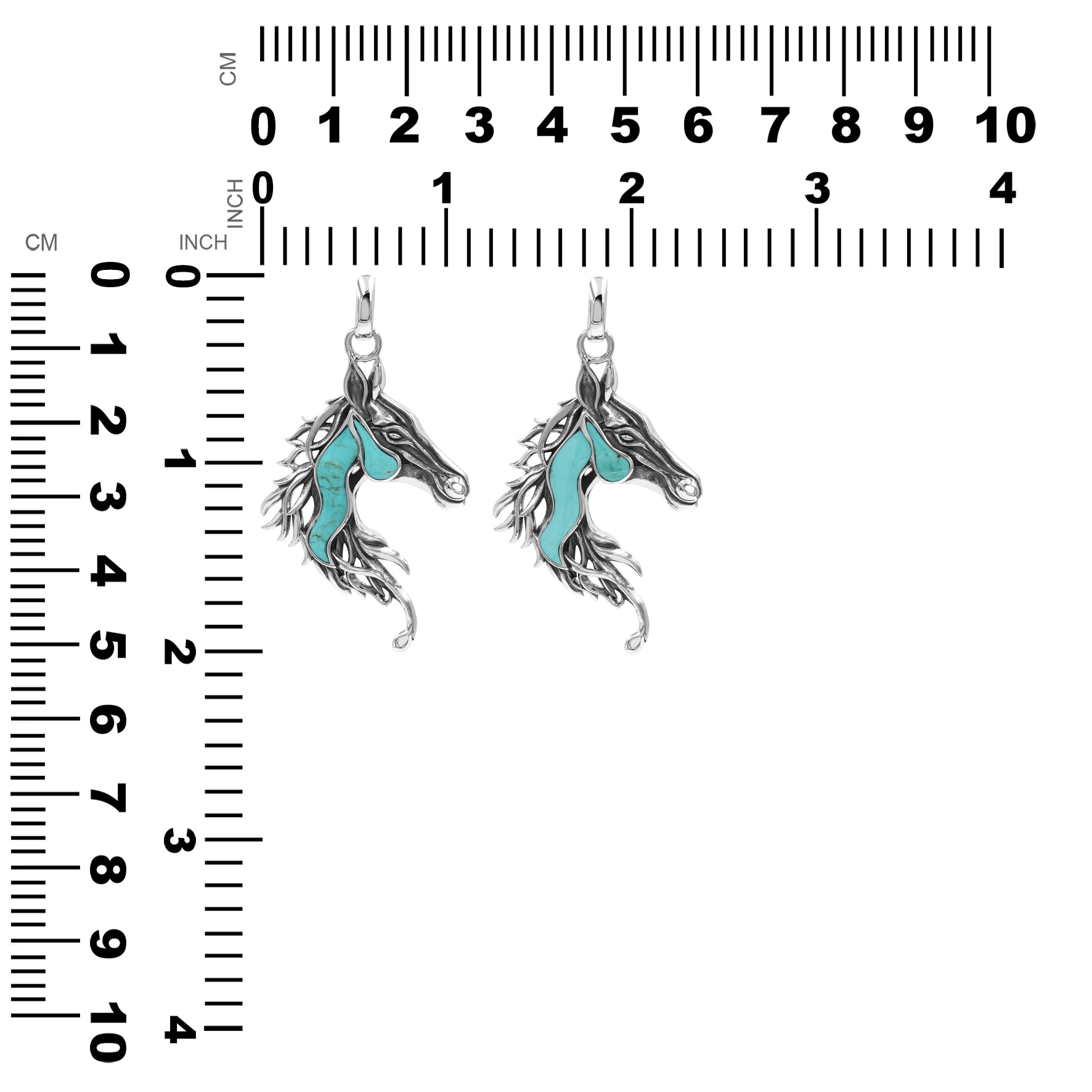 Starborn Gemstones Horse Head Pendant in Sterling Silver