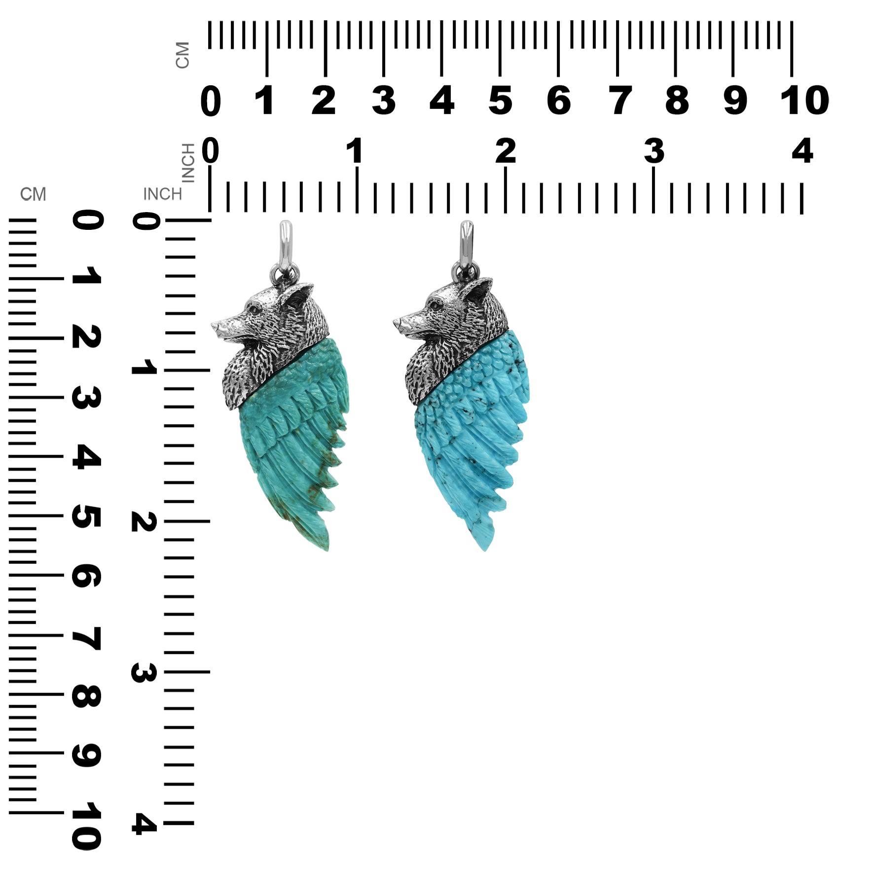 Colgante estilo lobo alado con piedras preciosas talladas de Starborn en plata de ley