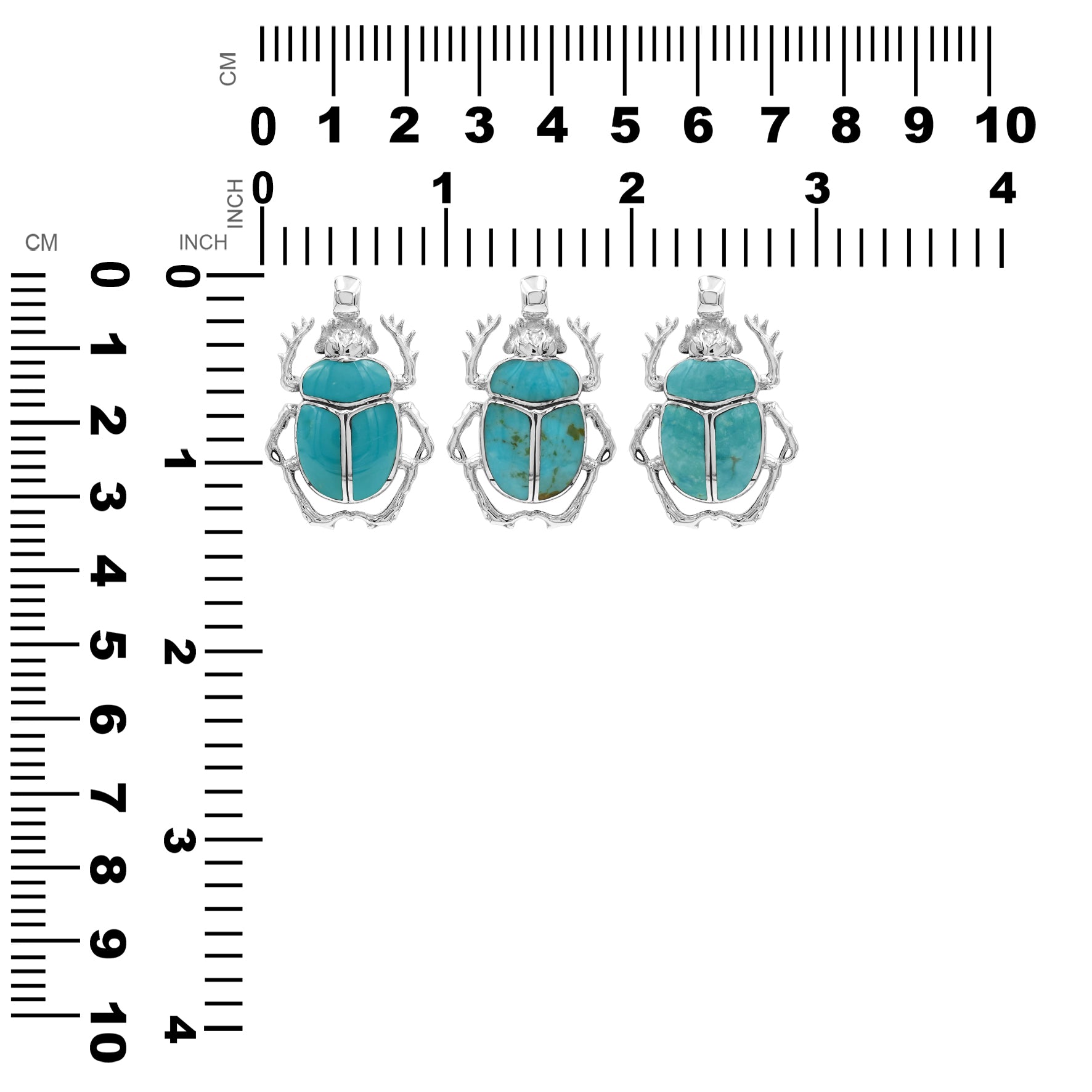 Starborn Turquoise Scarabaeus Pendant in Sterling Silver