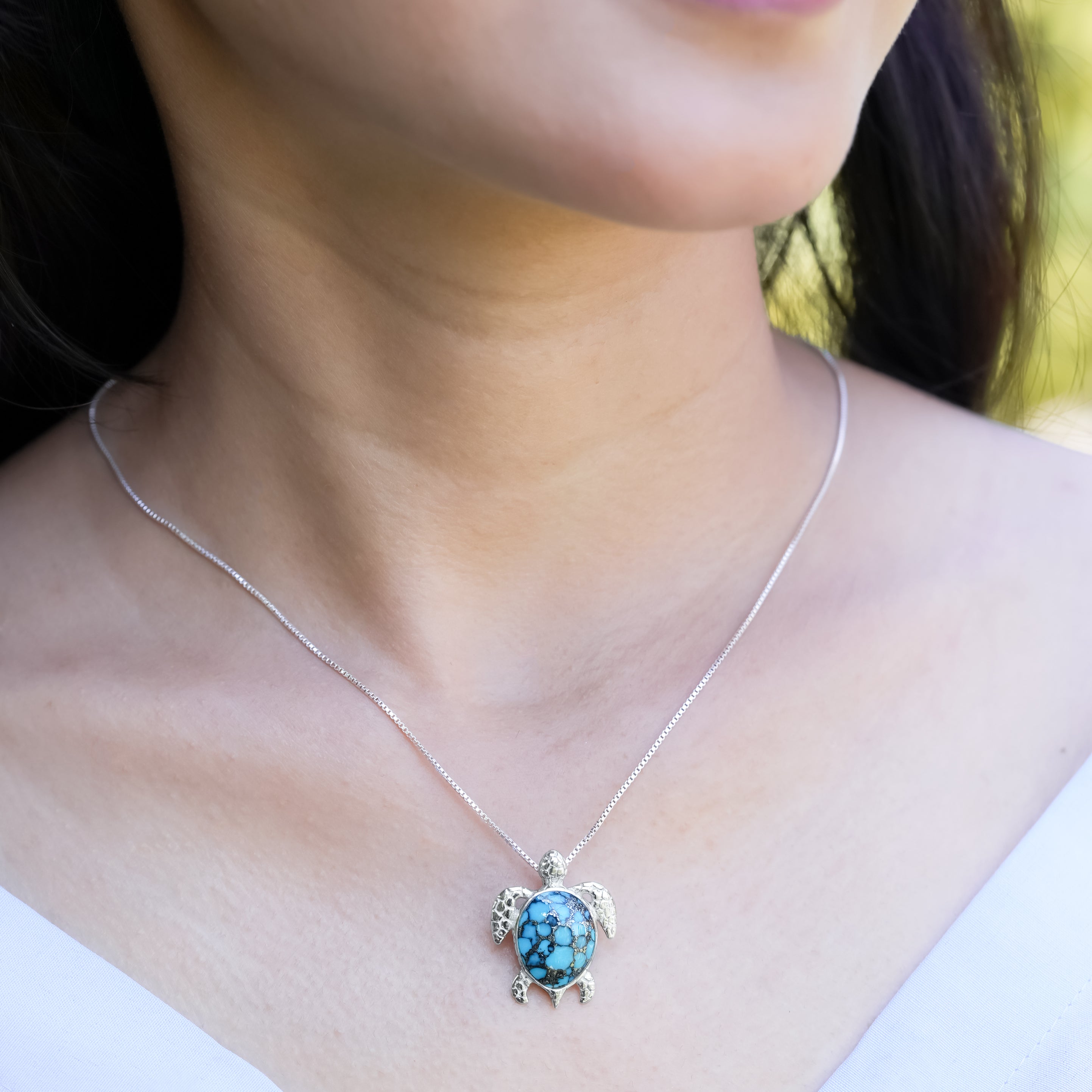 Starborn Sea Turtle Pendant in Fine Sterling Silver