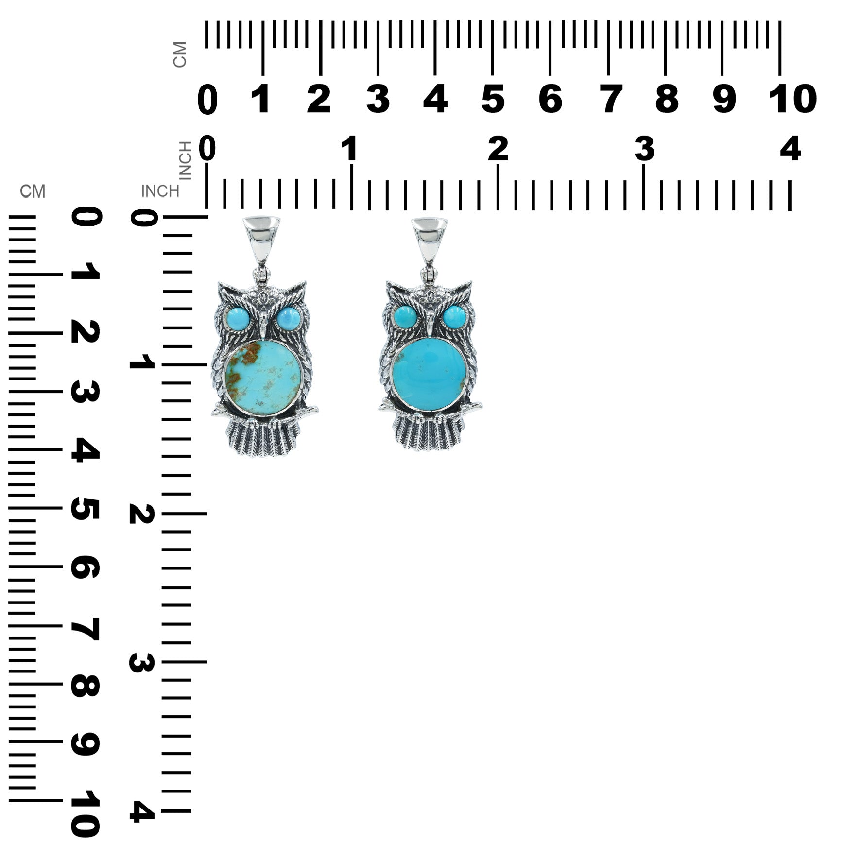 Starborn Turquoise Owl Pendant in Sterling Silver