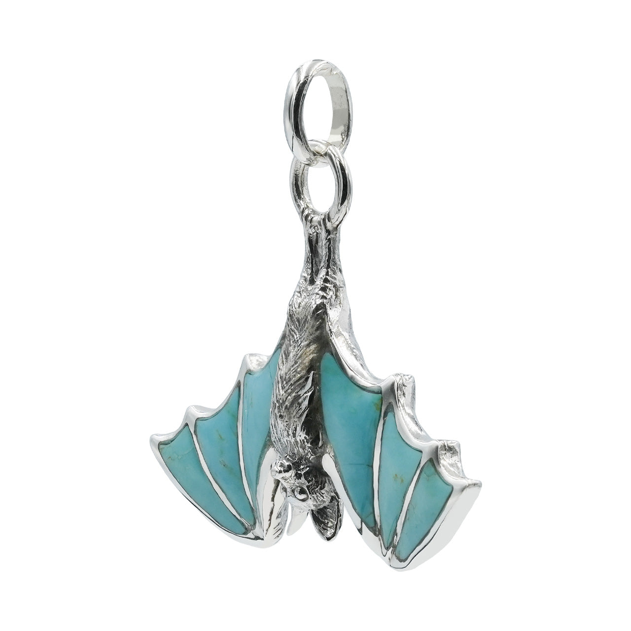 Colgante de murciélago Starborn Turquoise en plata de ley