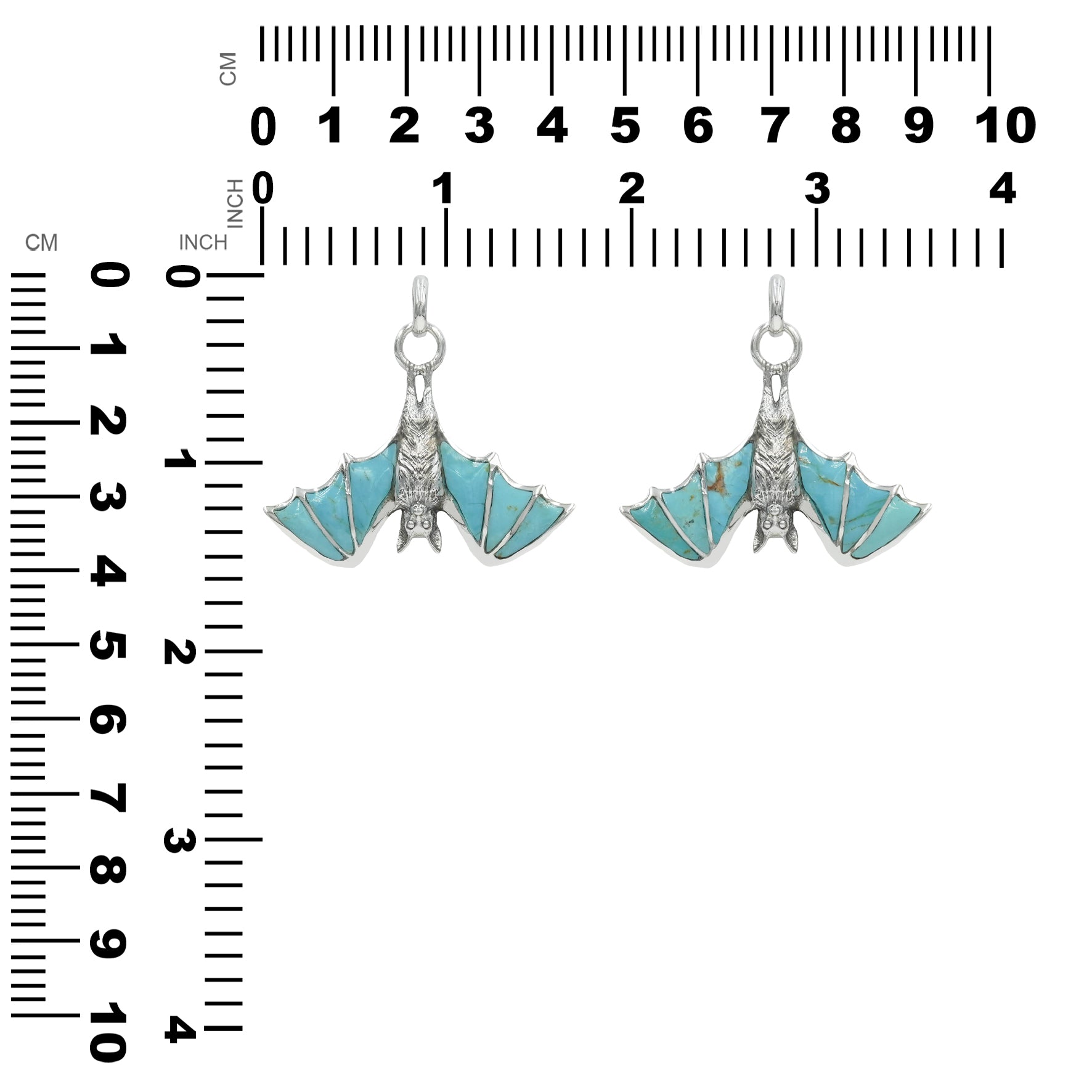 Colgante de murciélago Starborn Turquoise en plata de ley