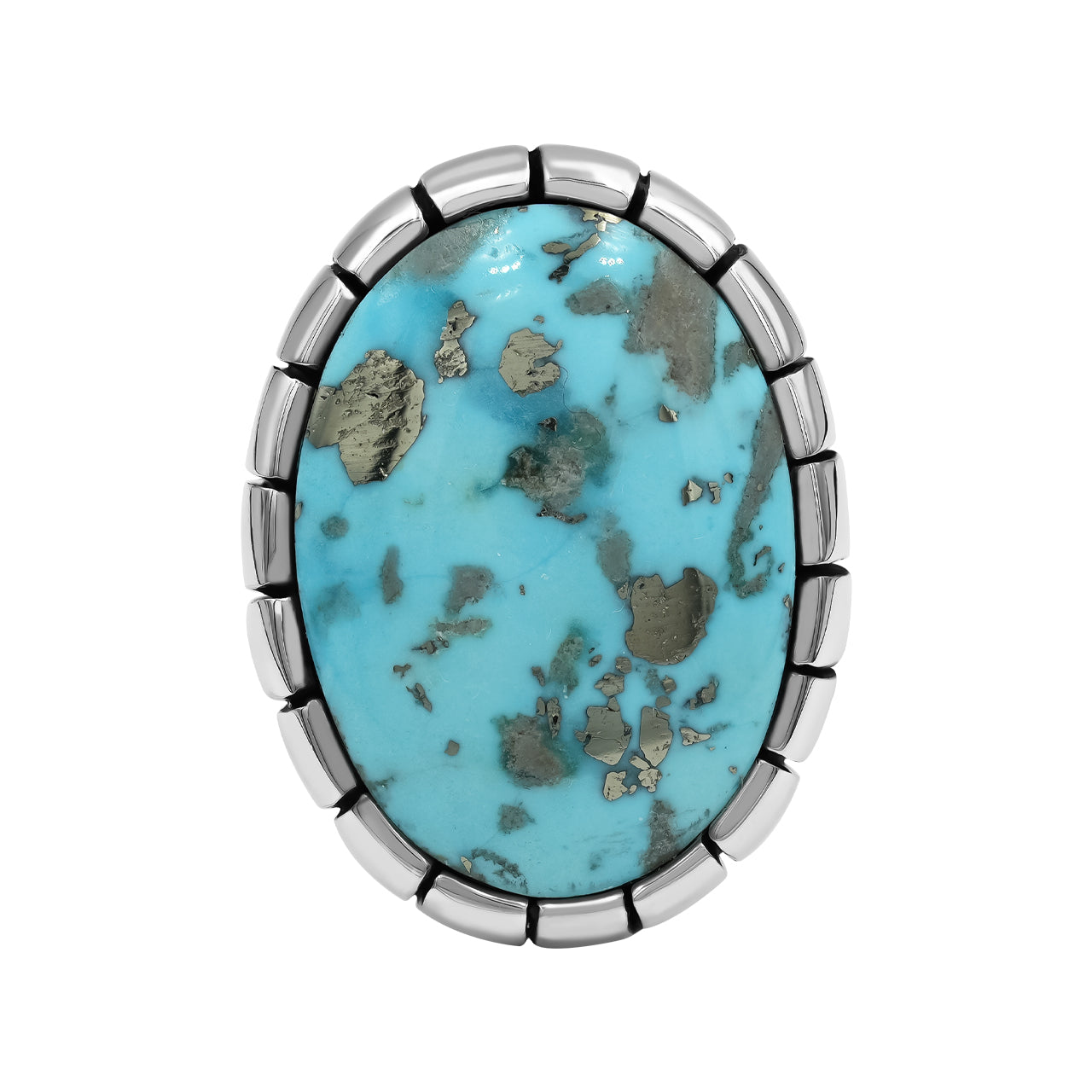 Anillo de turquesa persa Starborn con diseño de vástago Bali en plata de ley