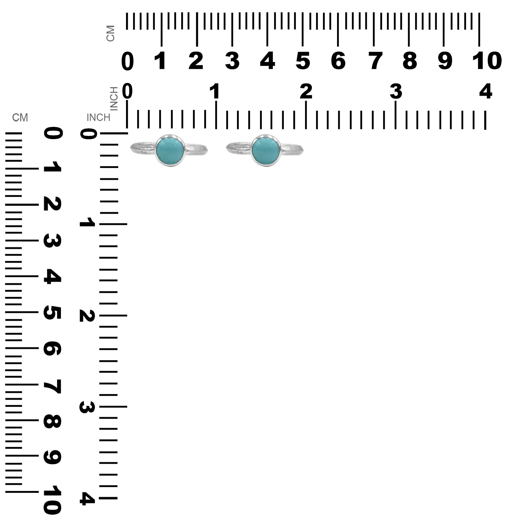 Starborn Ouroboros Ring with Polished Round Turquoise in Fine Sterling Silver