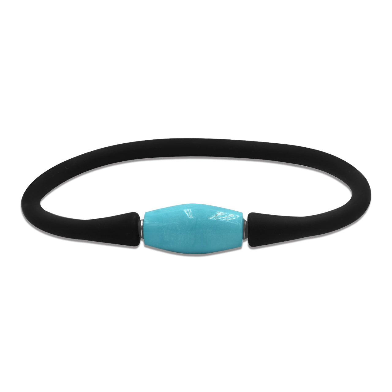 Silikonarmband mit persischen türkisfarbenen Trommelperlen