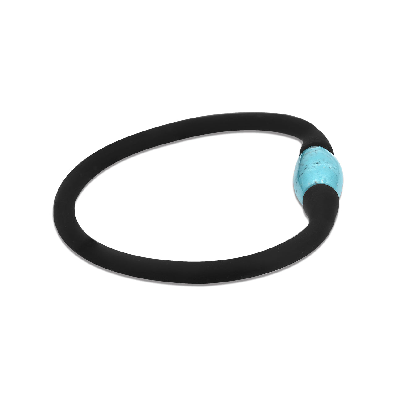 Silikonarmband mit persischen türkisfarbenen Trommelperlen