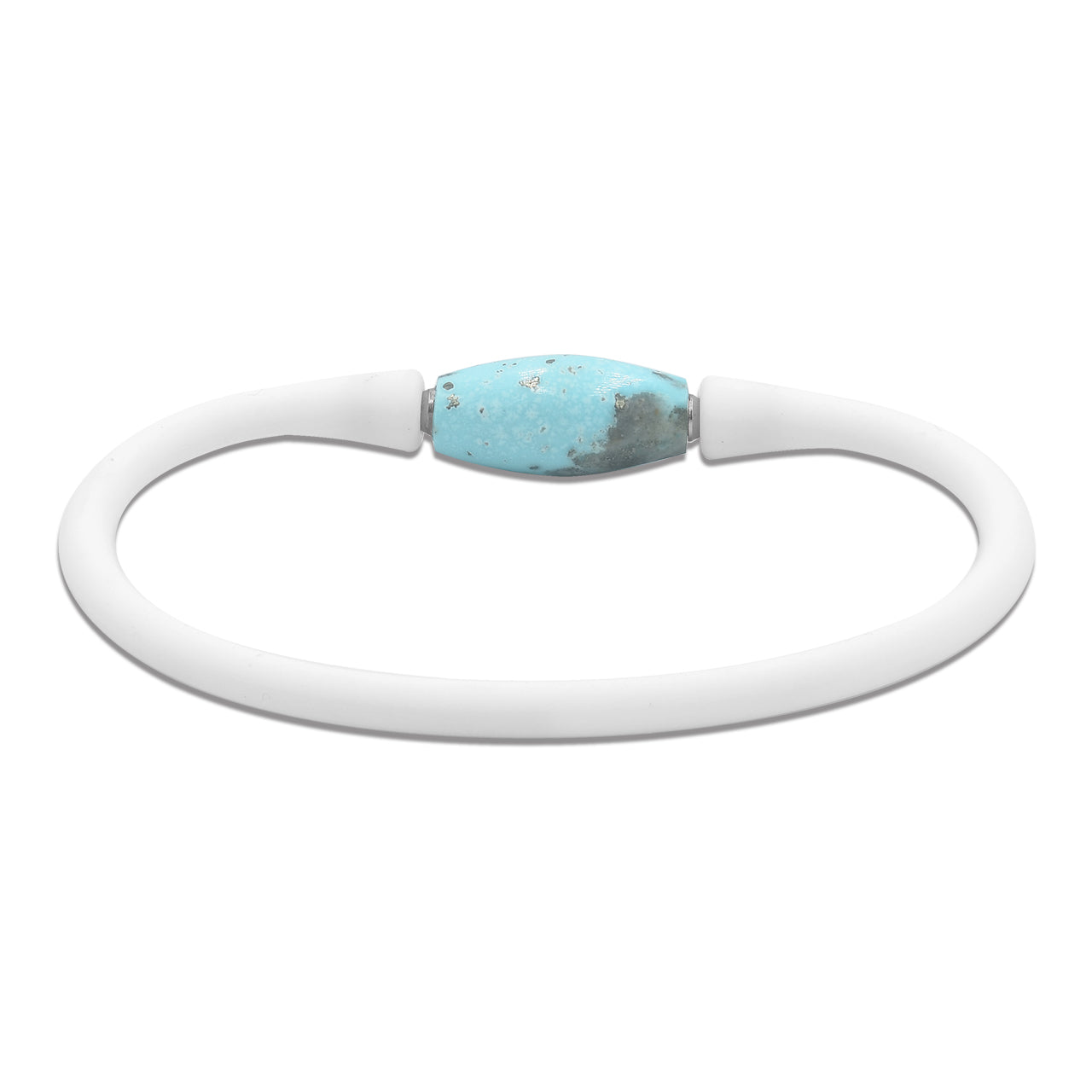 Silikonarmband mit persischen türkisfarbenen Trommelperlen
