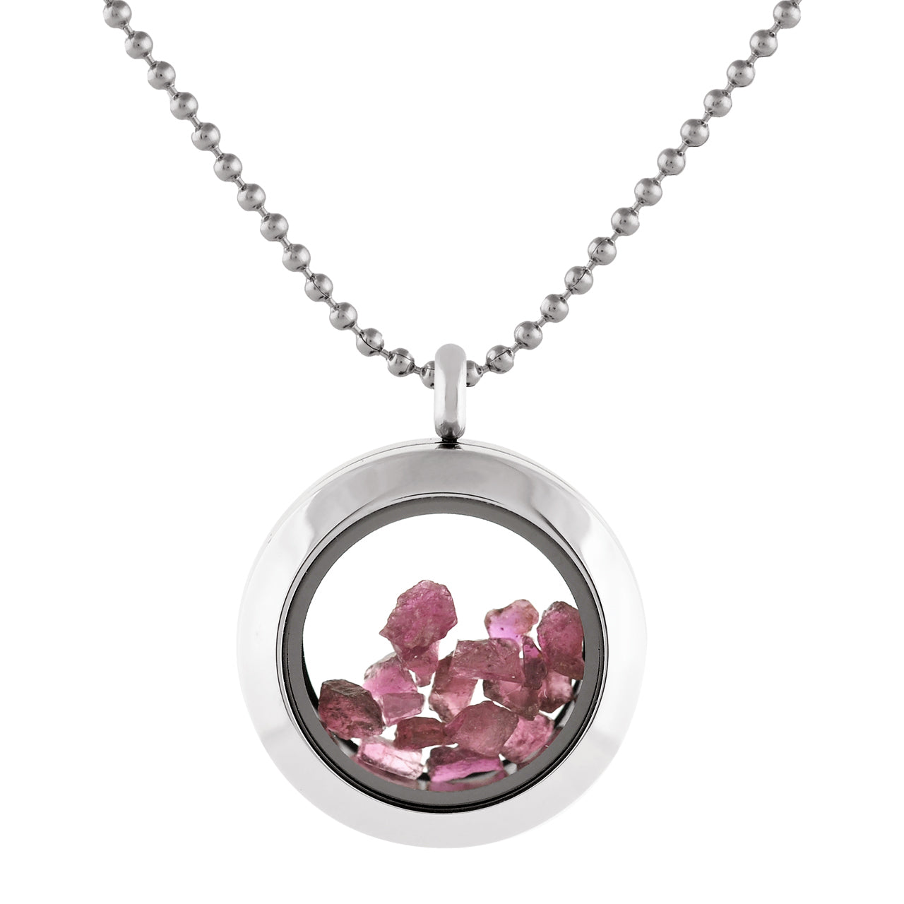 Starborn Tourmaline Window Pendant Necklace in Stainless Steel