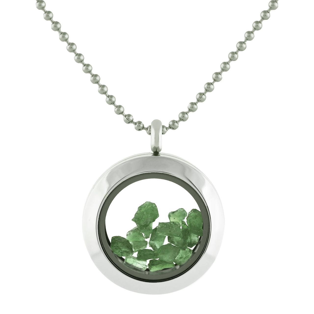 Starborn Tourmaline Window Pendant Necklace in Stainless Steel