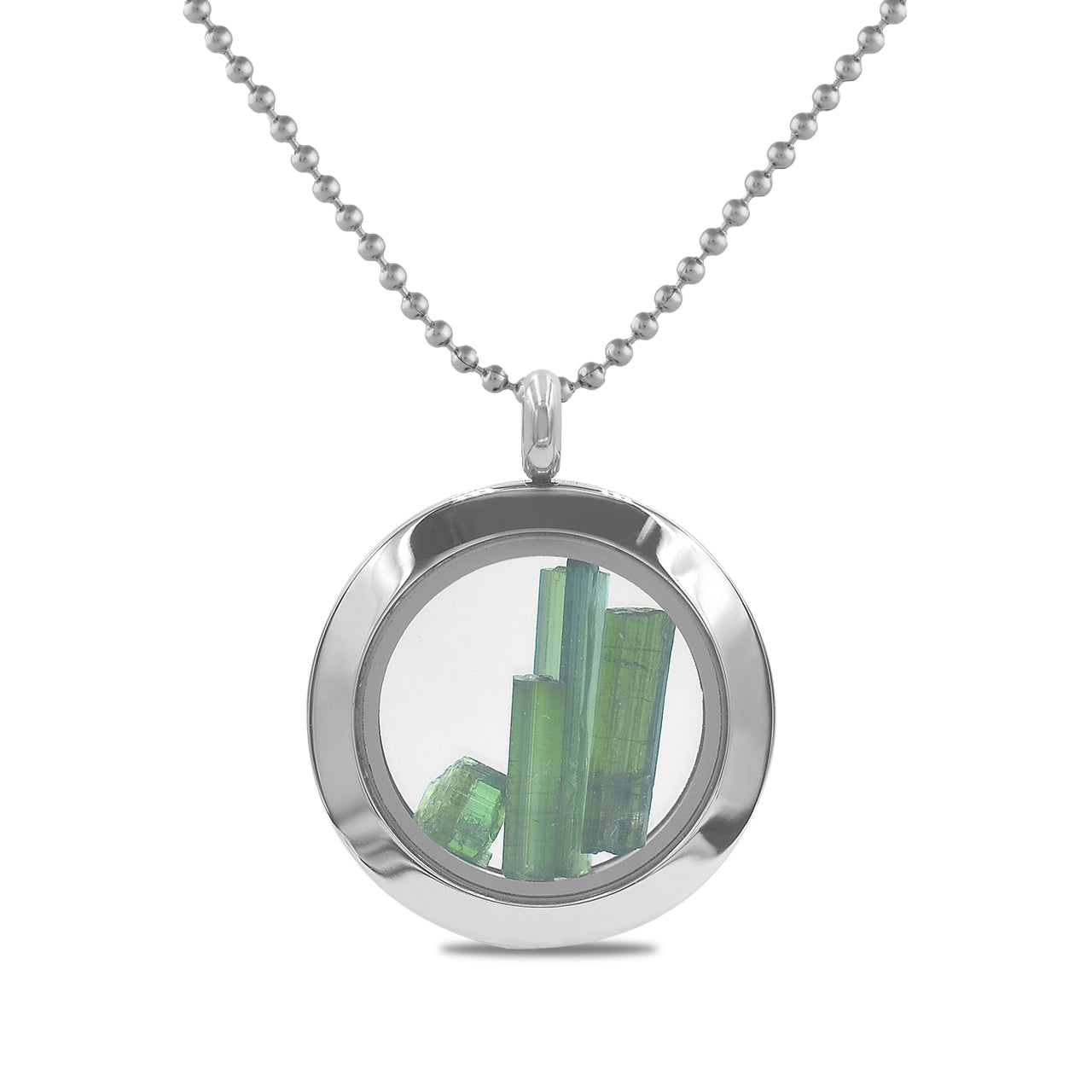 Collar con colgante de ventana con piedras preciosas Starborn en acero inoxidable