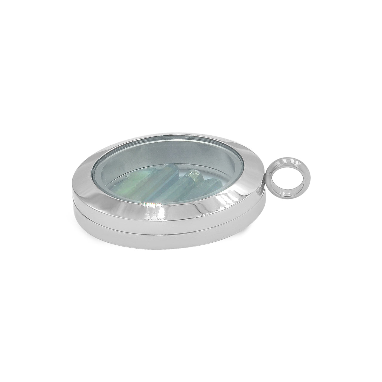 Starborn Gemstone Window Pendant Necklace in Stainless Steel