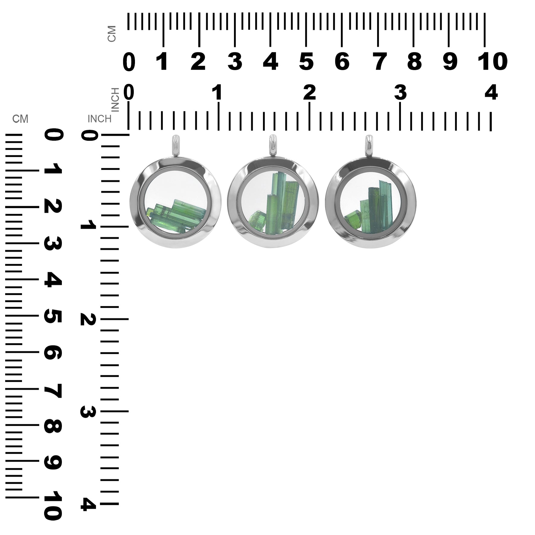 Starborn Gemstone Window Pendant Necklace in Stainless Steel