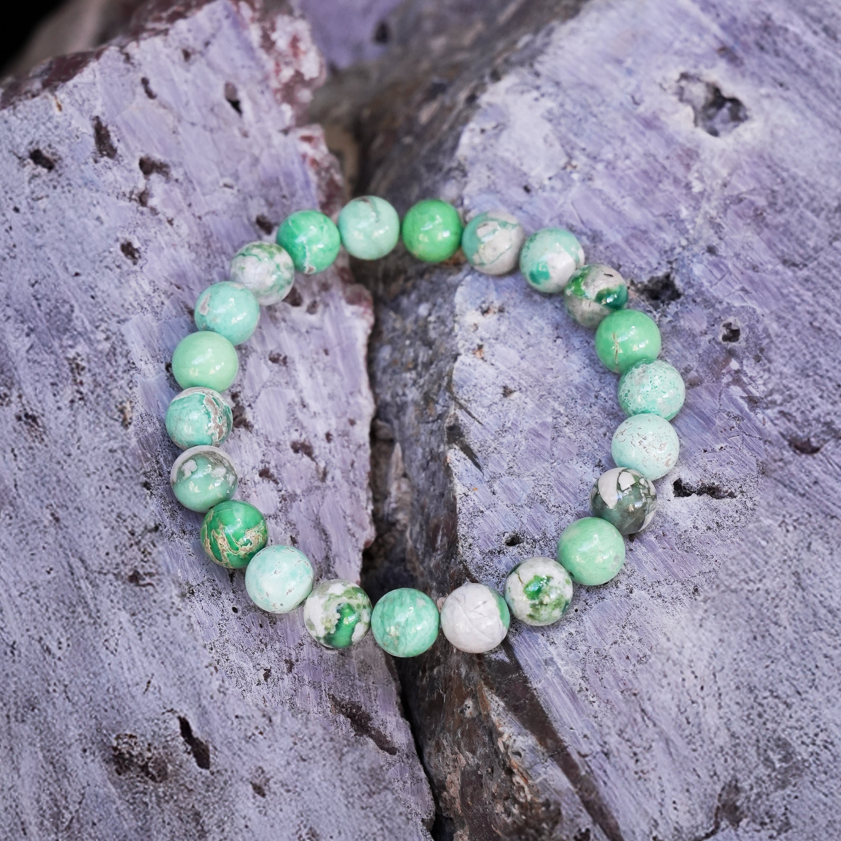 Starborn Variscite Elastic Beaded Bracelet