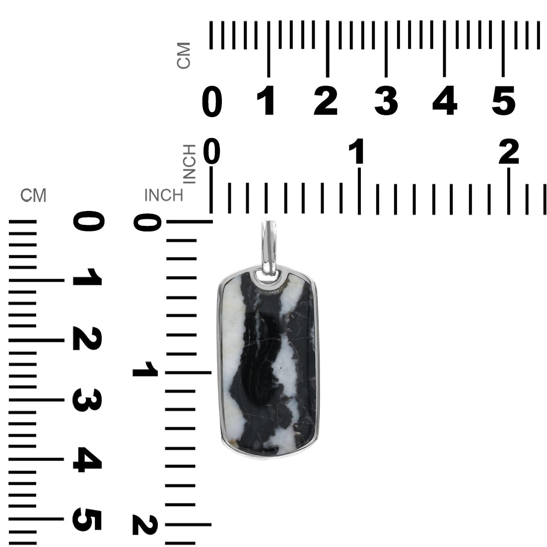 White Buffalo Dog-Tag Pendant in Sterling Silver