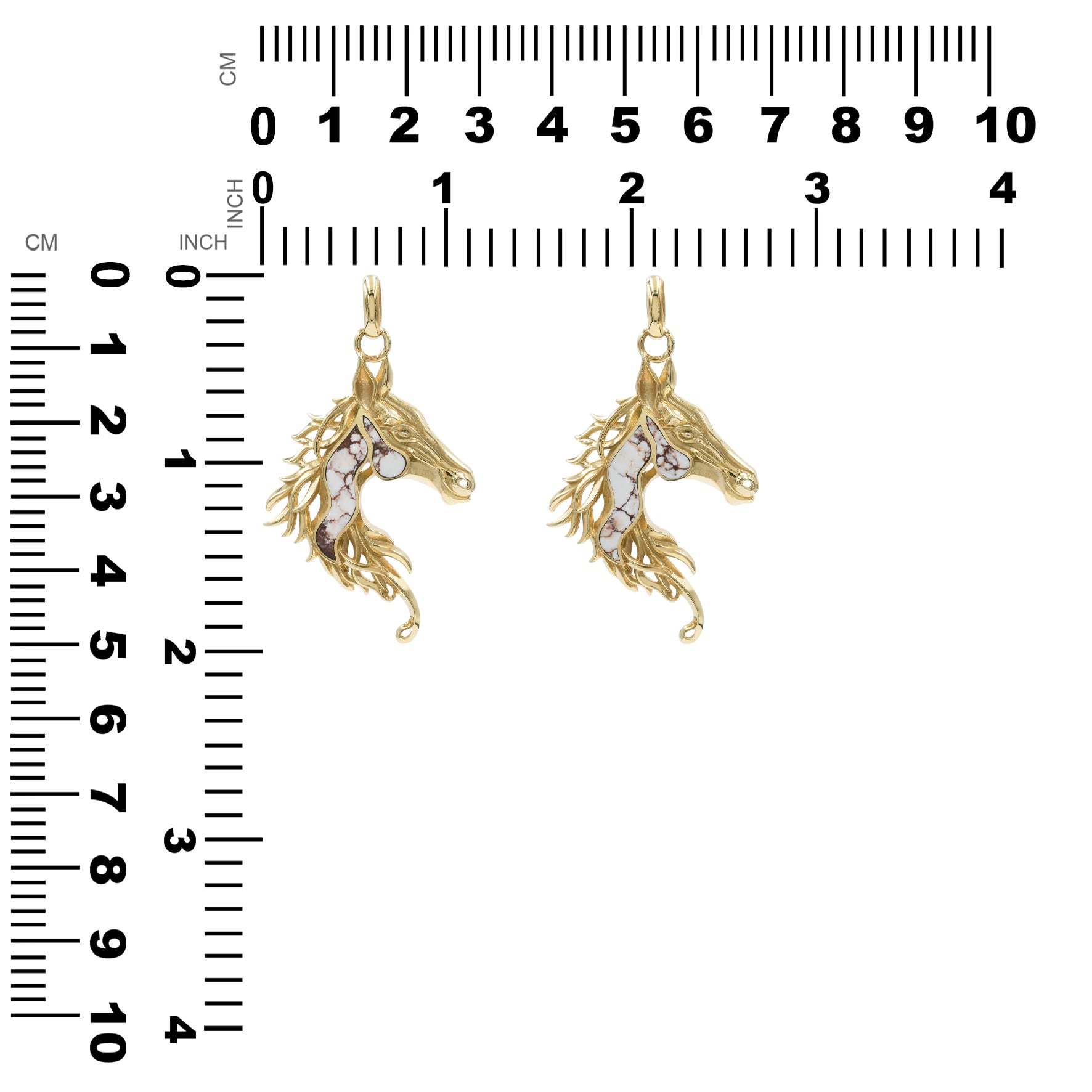 Starborn Horse Head Pendant with Wild Horse Inlay in Sterling Silver