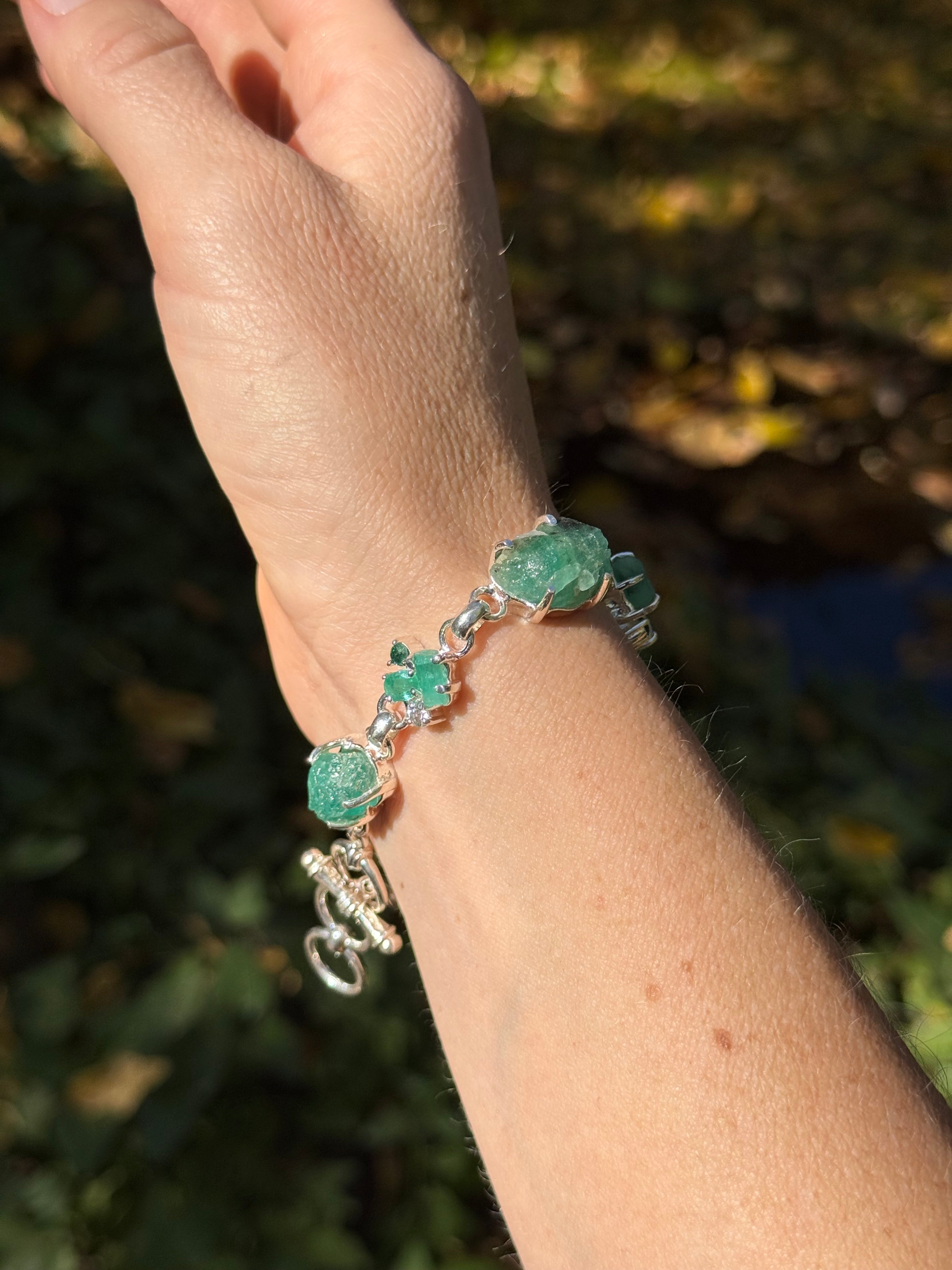Starborn Emerald Bracelet in Sterling Silver