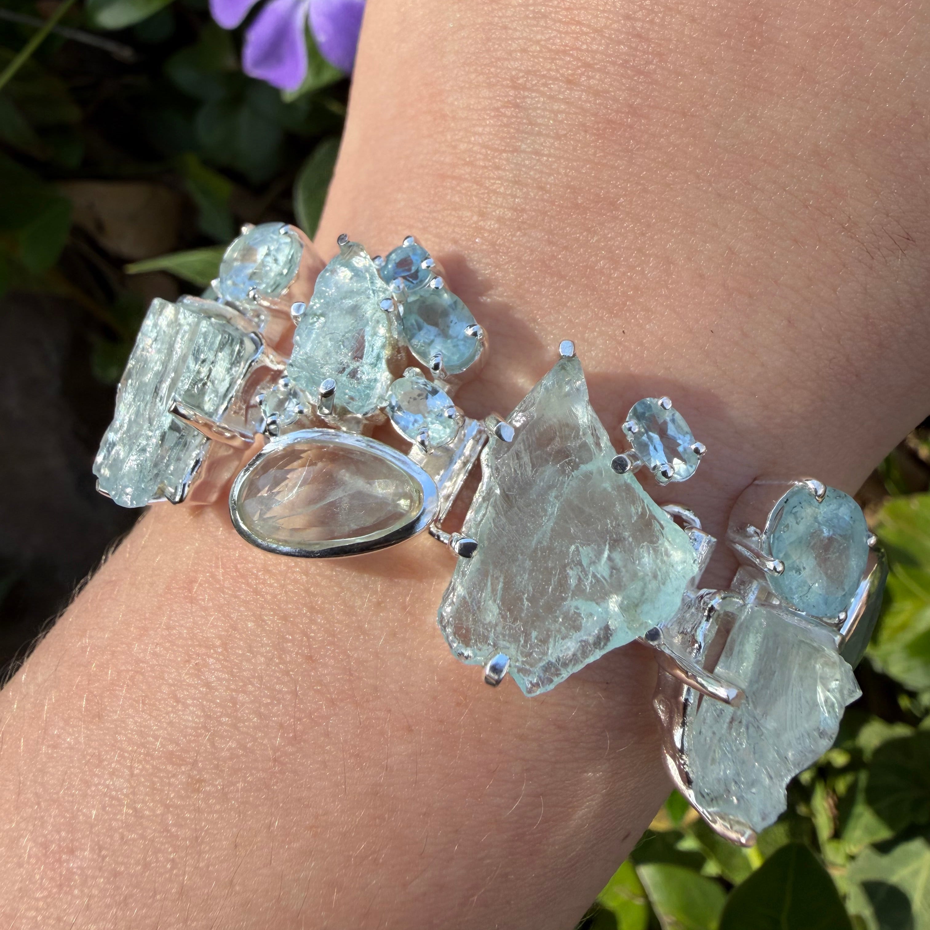 Starborn Aquamarine Bracelet in Sterling Silver