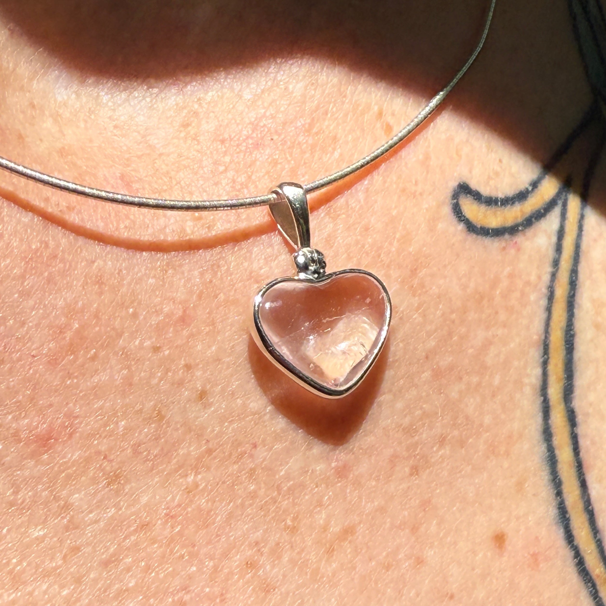Starborn Morganite Heart Pendant in Sterling Silver