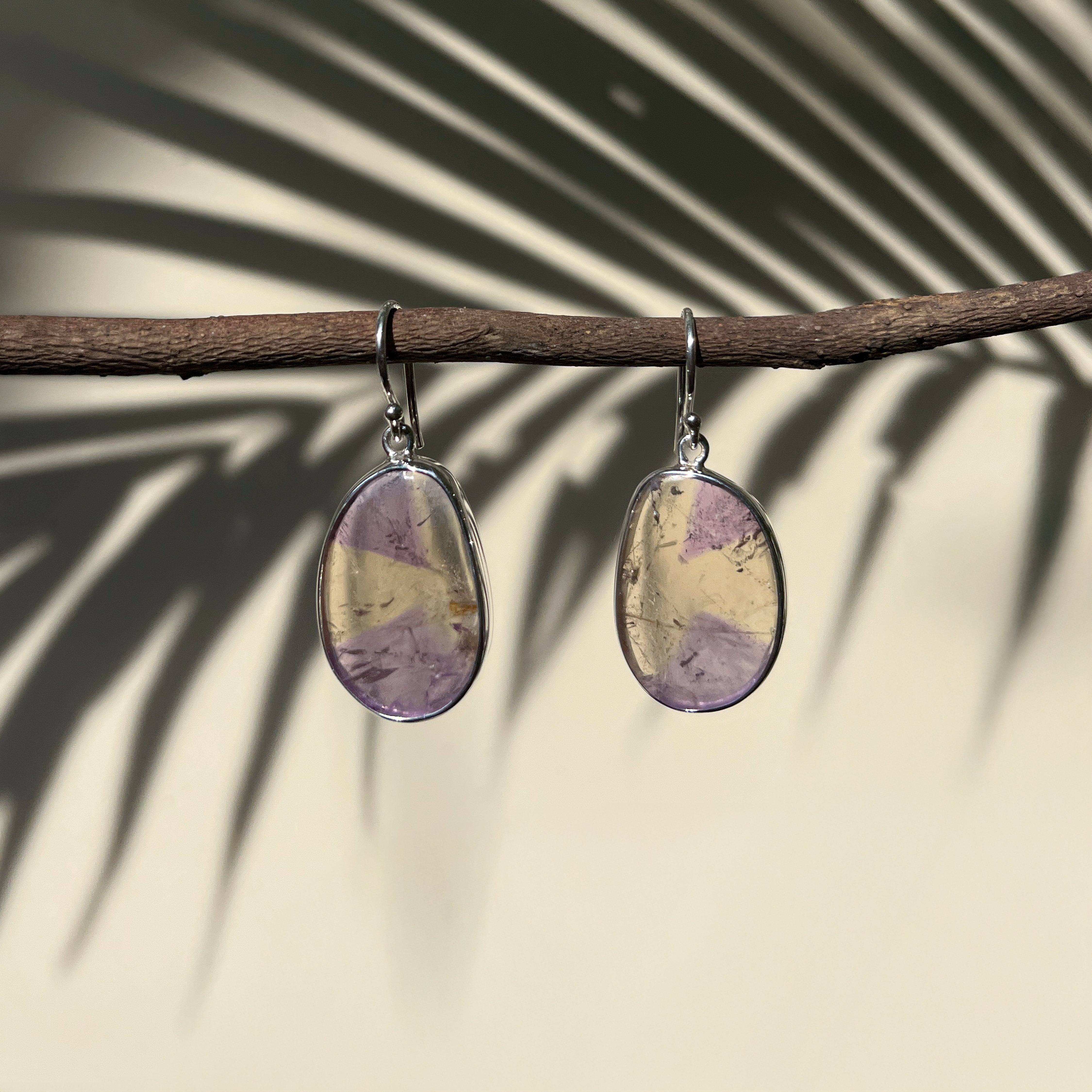 Starborn Ametrine Freeform Dangle Earring in Fine Sterling Silver - 1 Piece