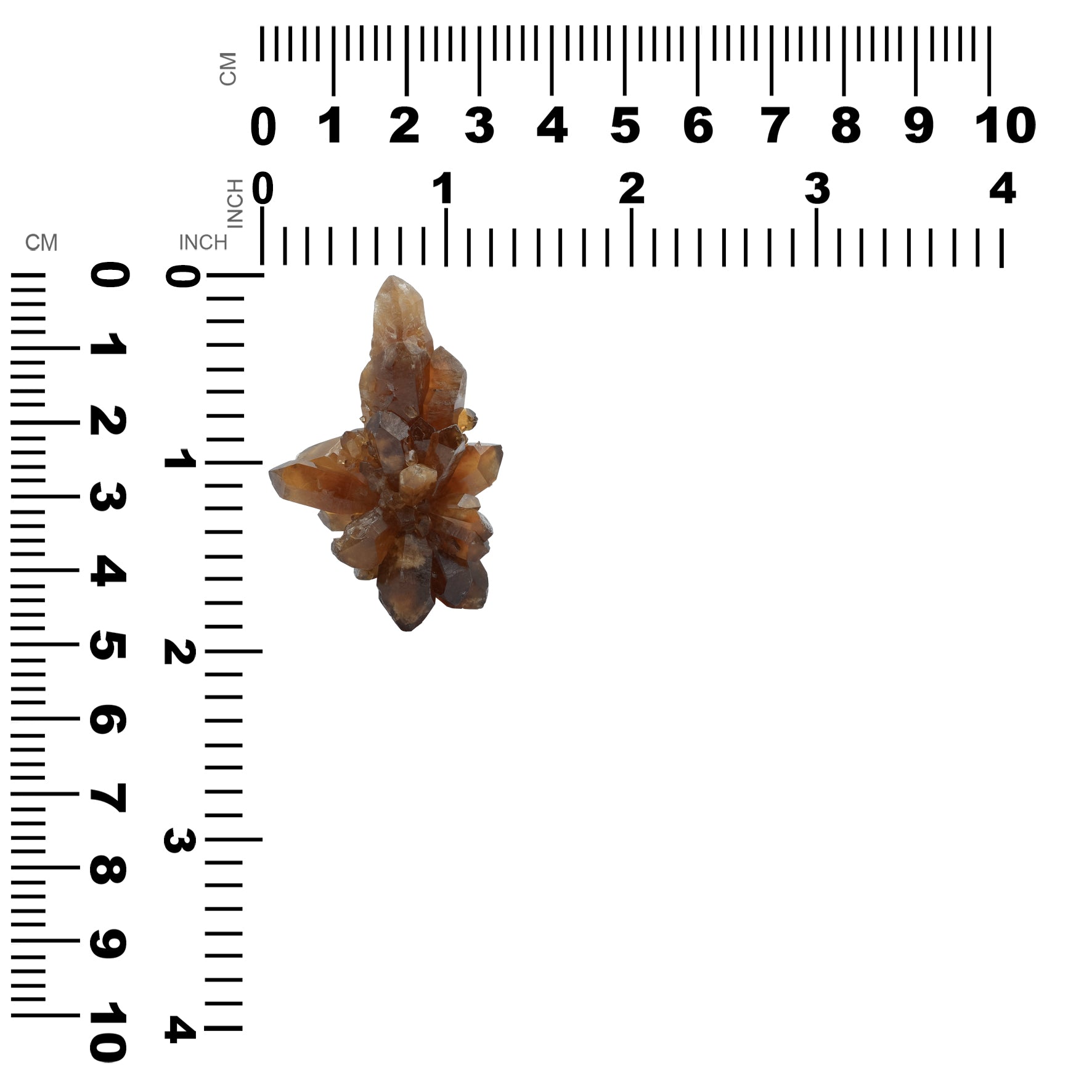 Espécimen de cristal de racimo de citrino natural Starborn de 86 quilates - 1 pieza