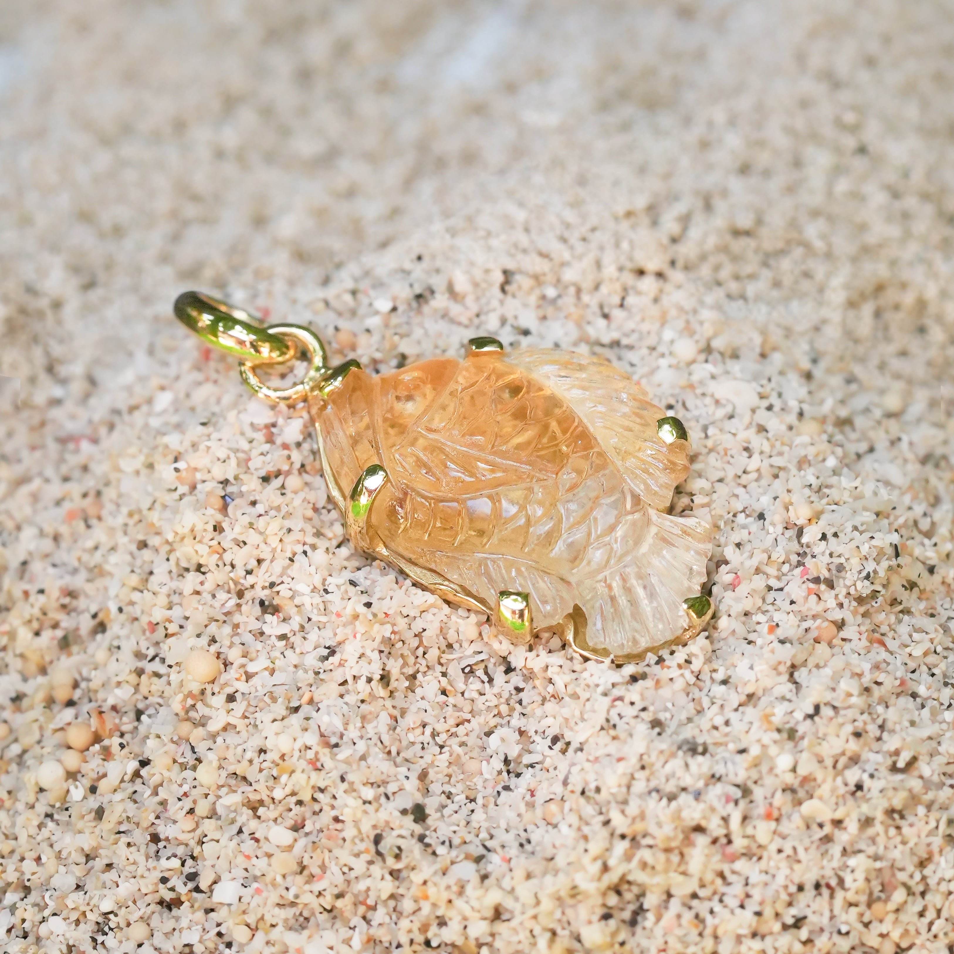 Starborn Citrine Koi Fish Pendant in Nordic Gold