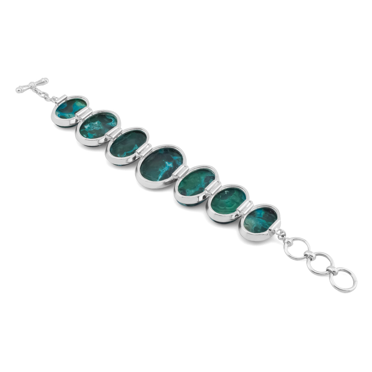 Starborn Chrysocolla Malachite Bracelet in Sterling Silver