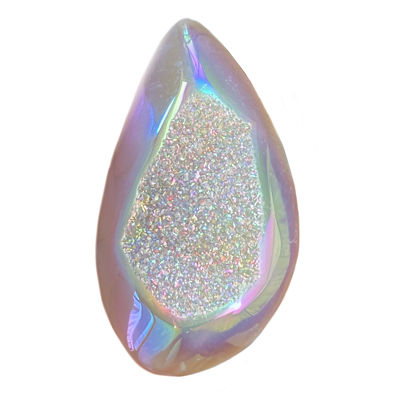 Starborn Drusy Quartz Iridescent Pastel Free-Form Cabochon 58mm – 1 Piece