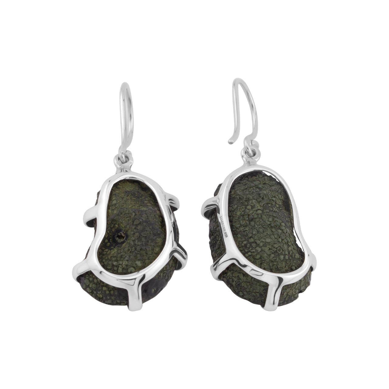 Starborn Mini Agate Geode Prongset Dangle Earrings in Sterling Silver