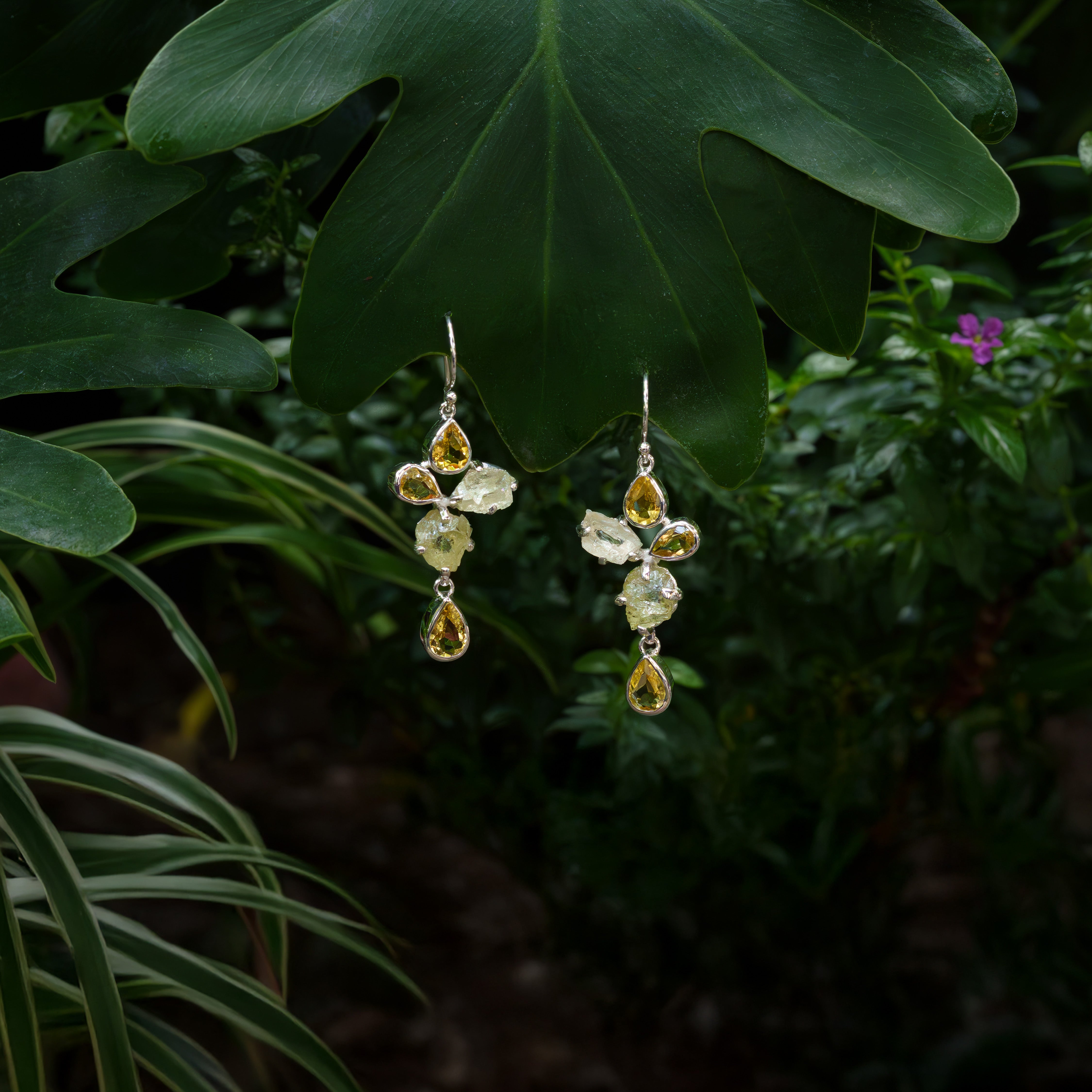 Starborn Heliodor Dangle Earring in Sterling Silver