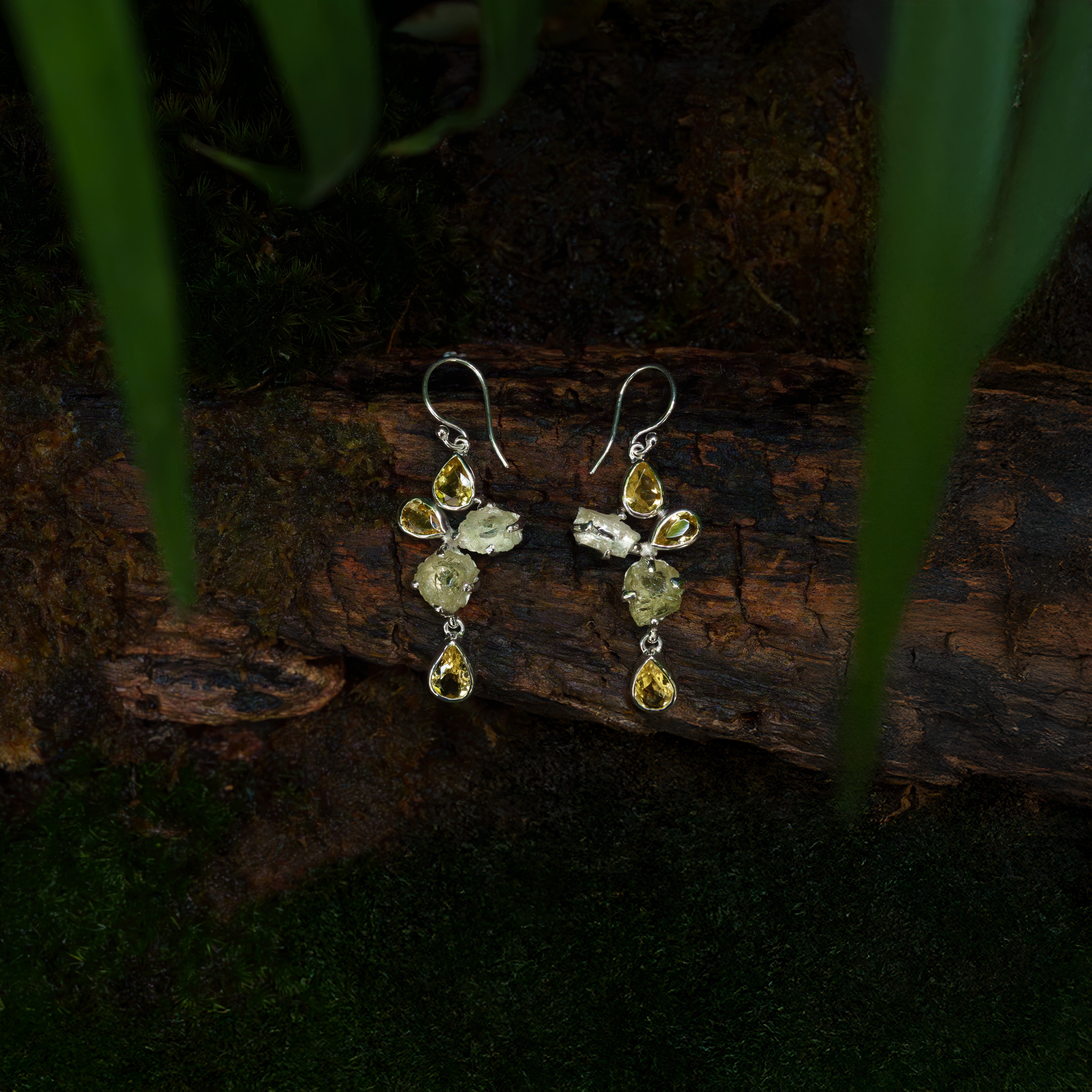 Starborn Heliodor Dangle Earring in Sterling Silver