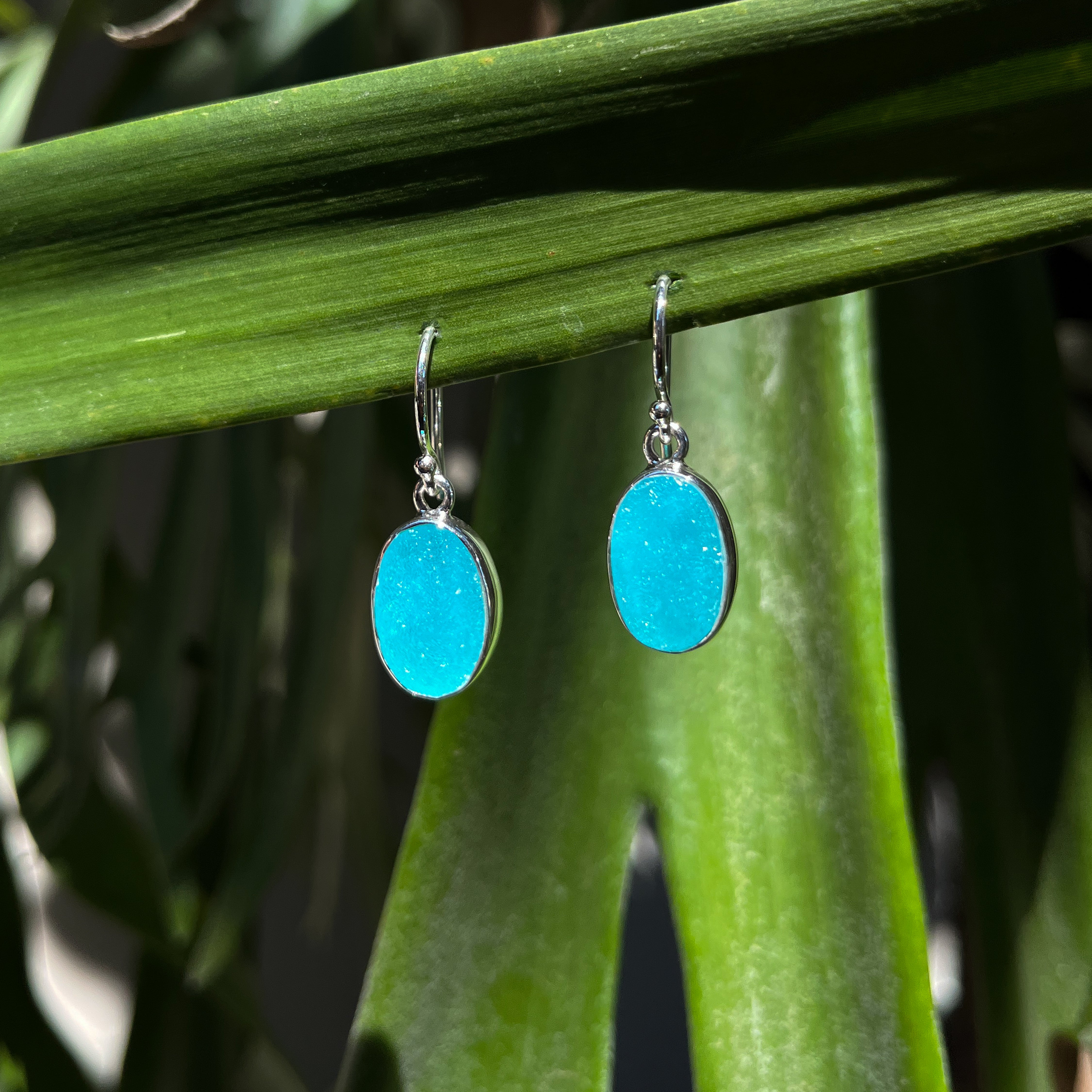 Starborn Hemimorphite Dangle Earrings in Sterling Silver