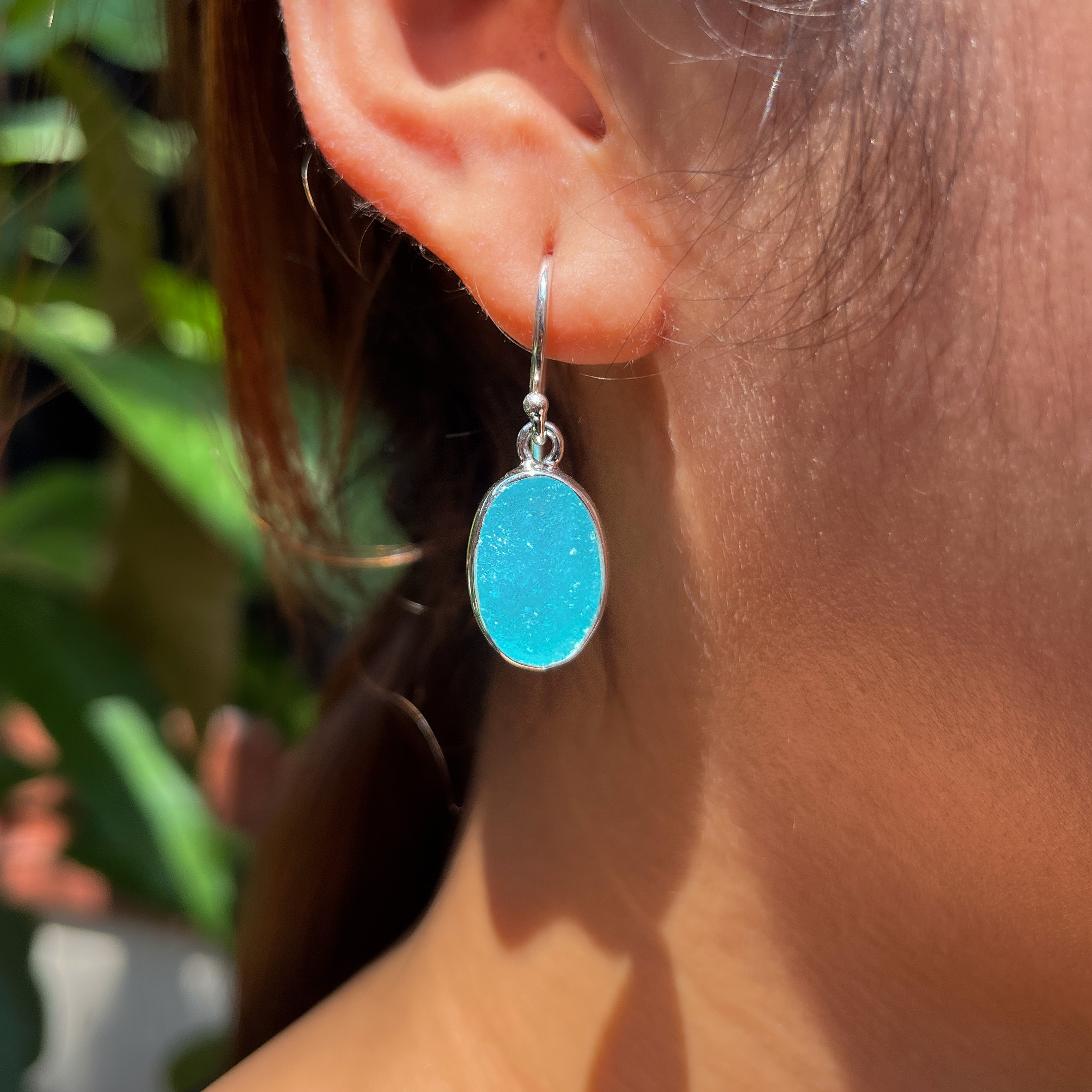 Starborn Hemimorphite Dangle Earrings in Sterling Silver