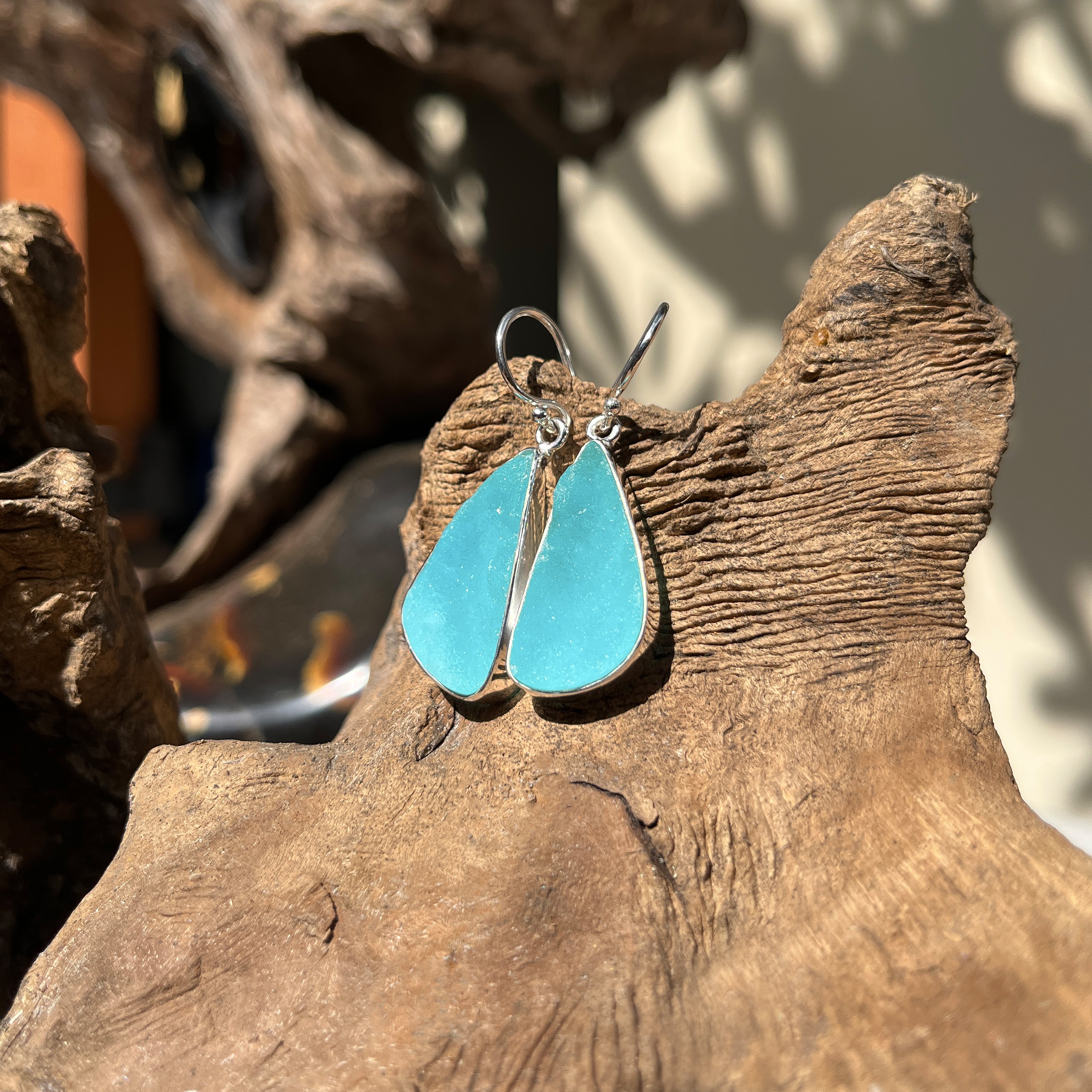 Starborn Hemimorphite Earrings in Sterling Silver