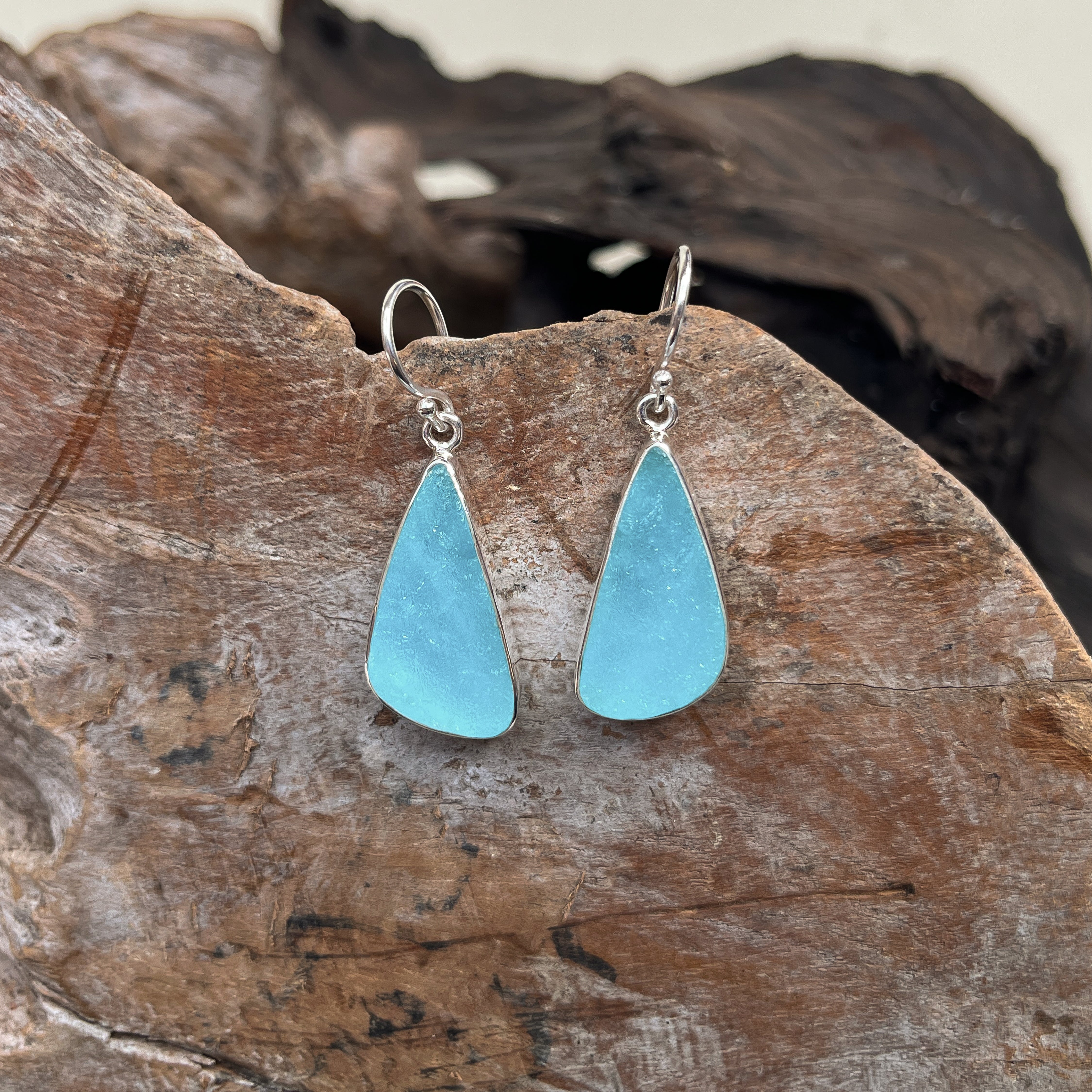 Starborn Hemimorphite Earrings in Sterling Silver