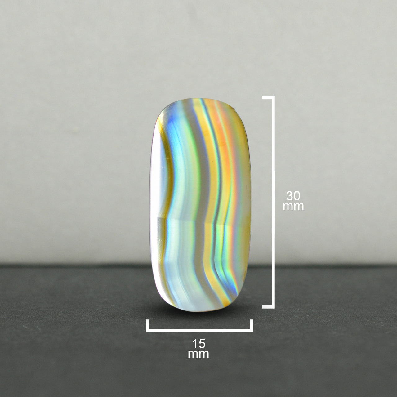Starborn Rainbow Iris Agate Rectangle Cabochon 30 mm - 1 Piece