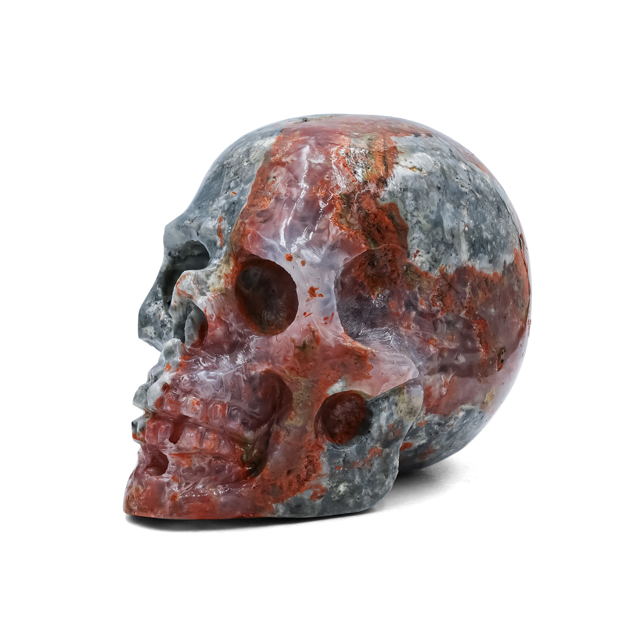 Cráneo de calcedonia de magma tallado a mano de Starborn 526,5 cts - 1 pieza