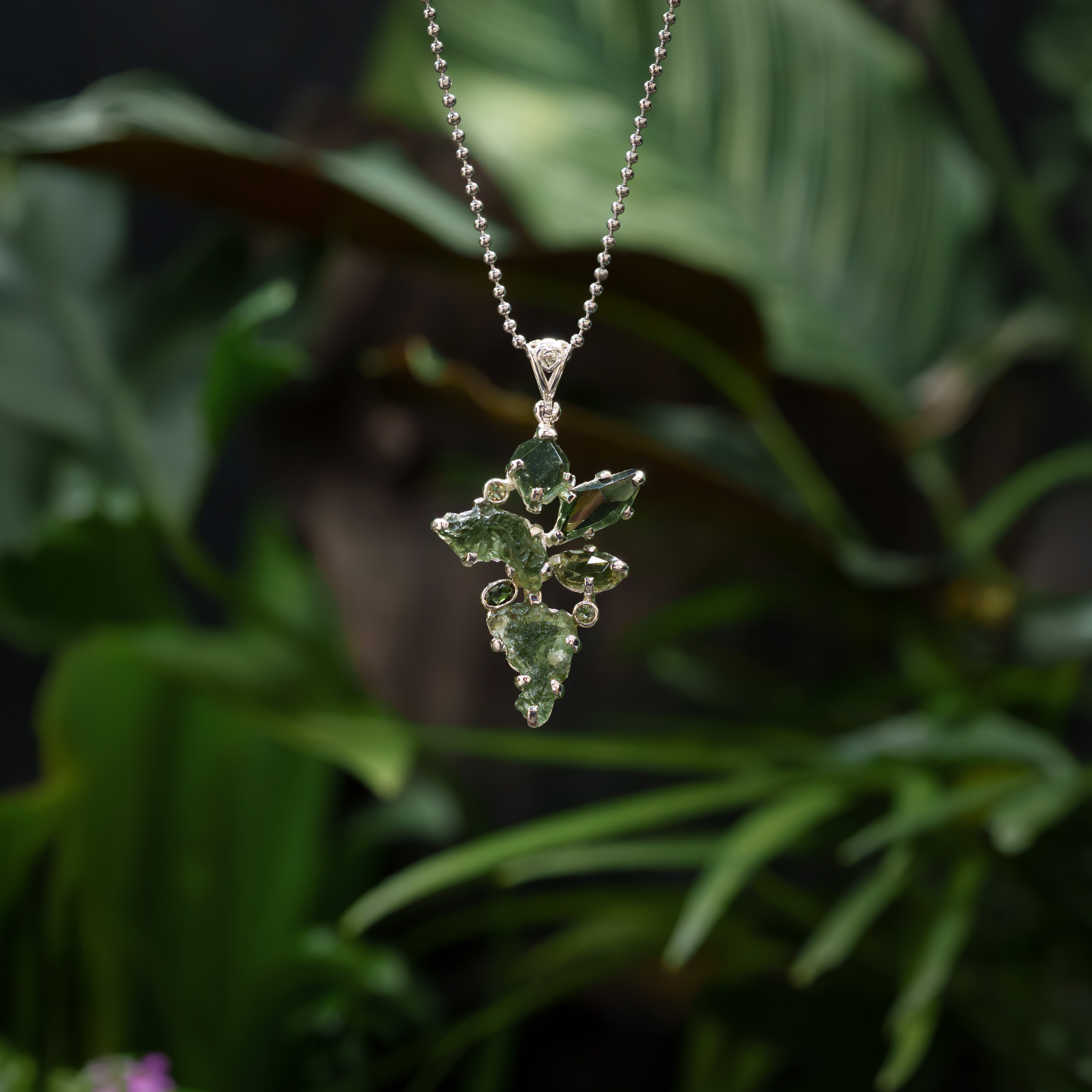 Starborn Moldavite Pendant in Sterling Silver