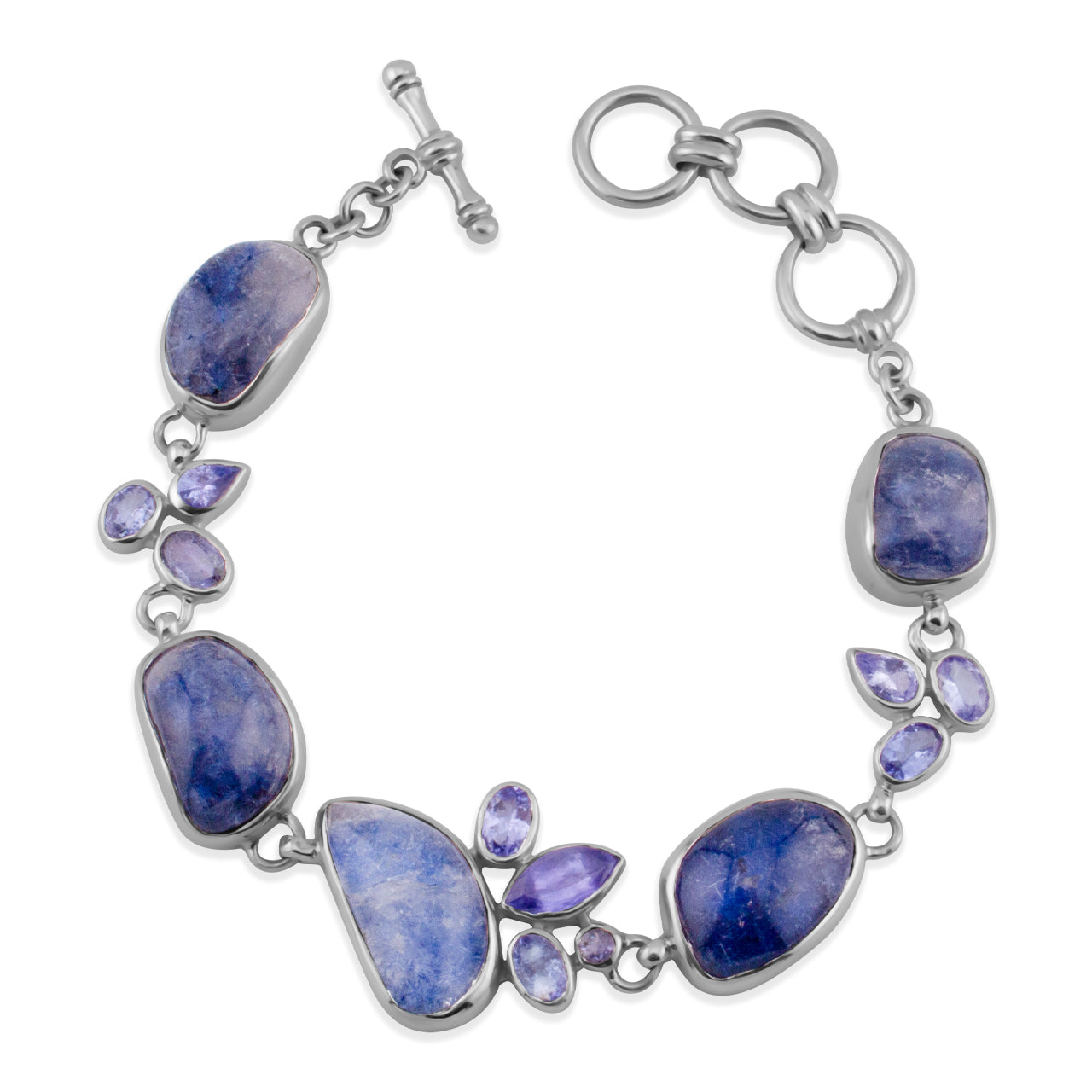 Starborn Blue Dumortierite with Tanzanite Bracelet in Sterling Silver