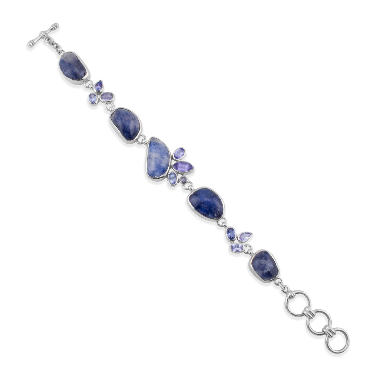 Starborn Blue Dumortierite with Tanzanite Bracelet in Sterling Silver