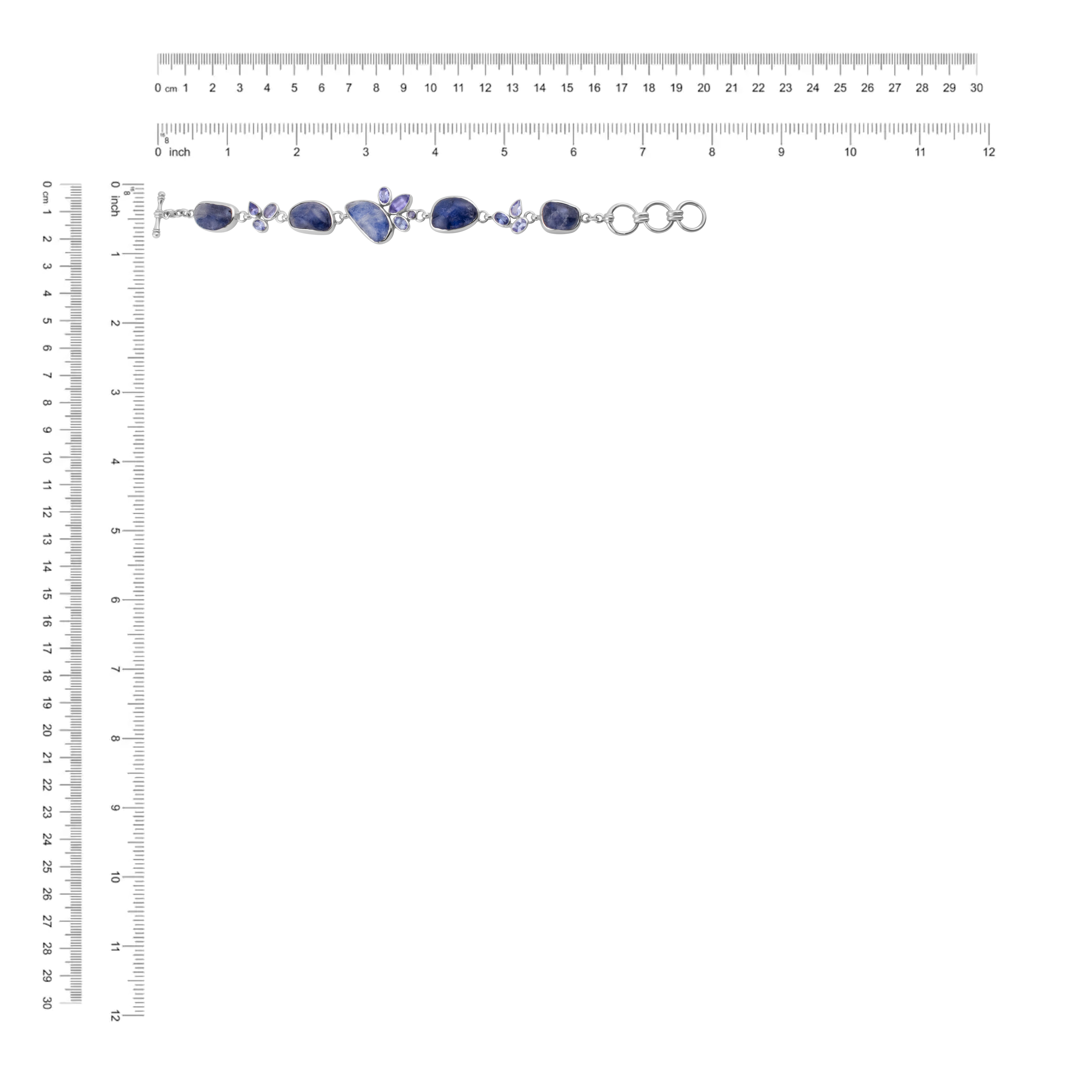 Starborn Blue Dumortierite with Tanzanite Bracelet in Sterling Silver