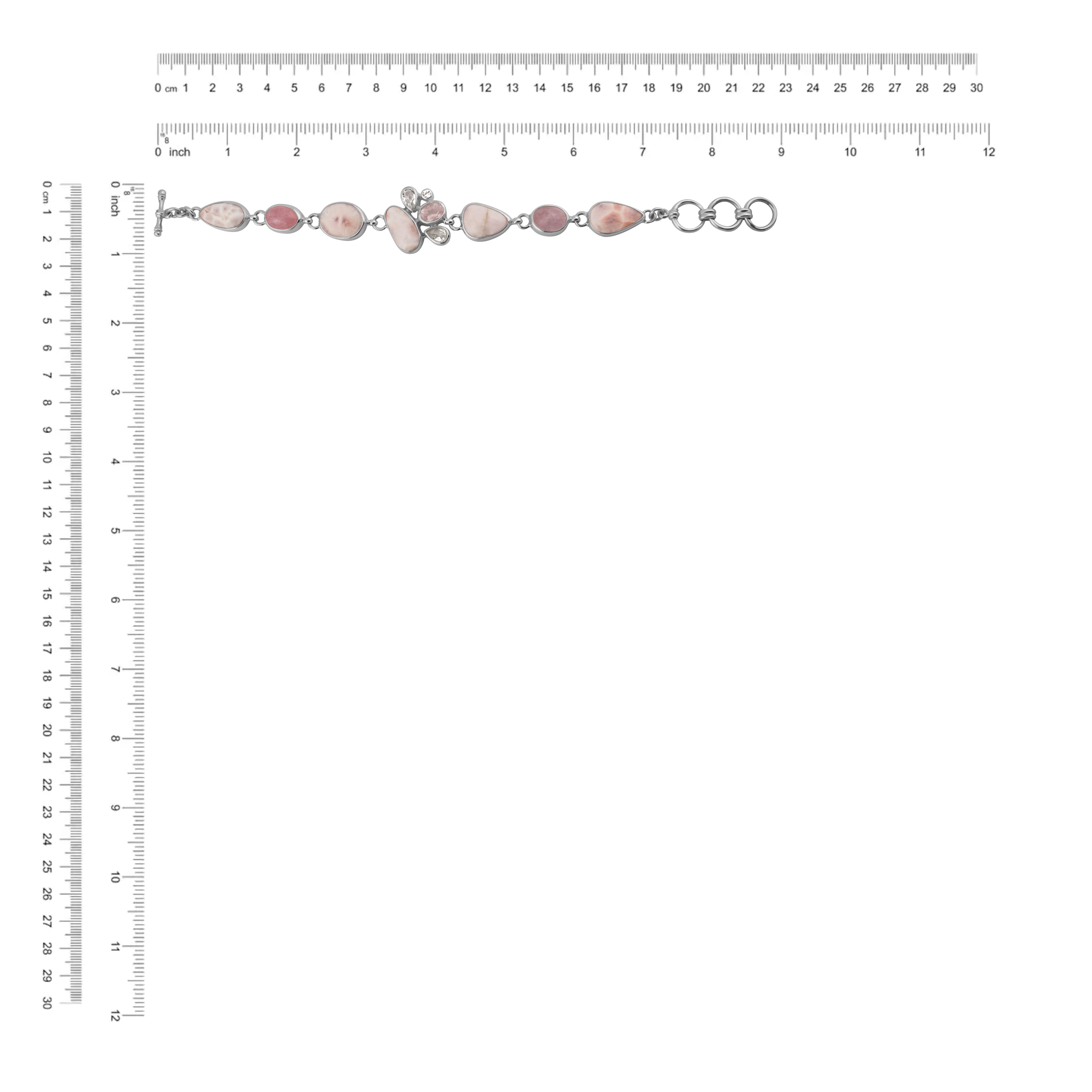 Starborn Pink Natrolite with Morganite Bracelet in Sterling Silver