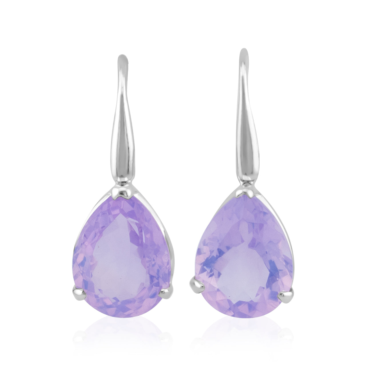 Starborn Faceted Moon Amethyst Dangle Earrings in Sterling Silver